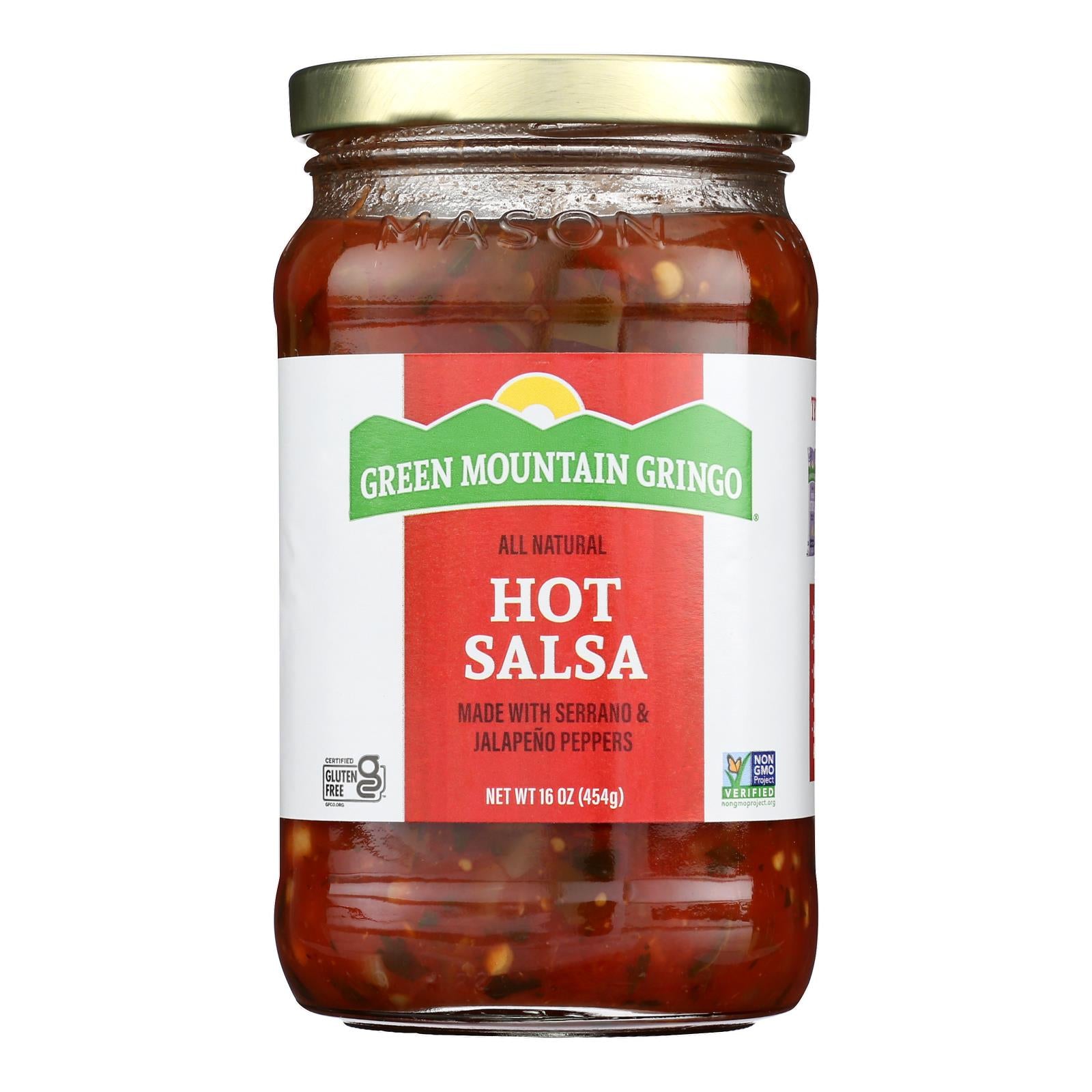 Green Mountain Gringo Hot Salsa - Case Of 12 - 16 Oz. - GreatEagleInc