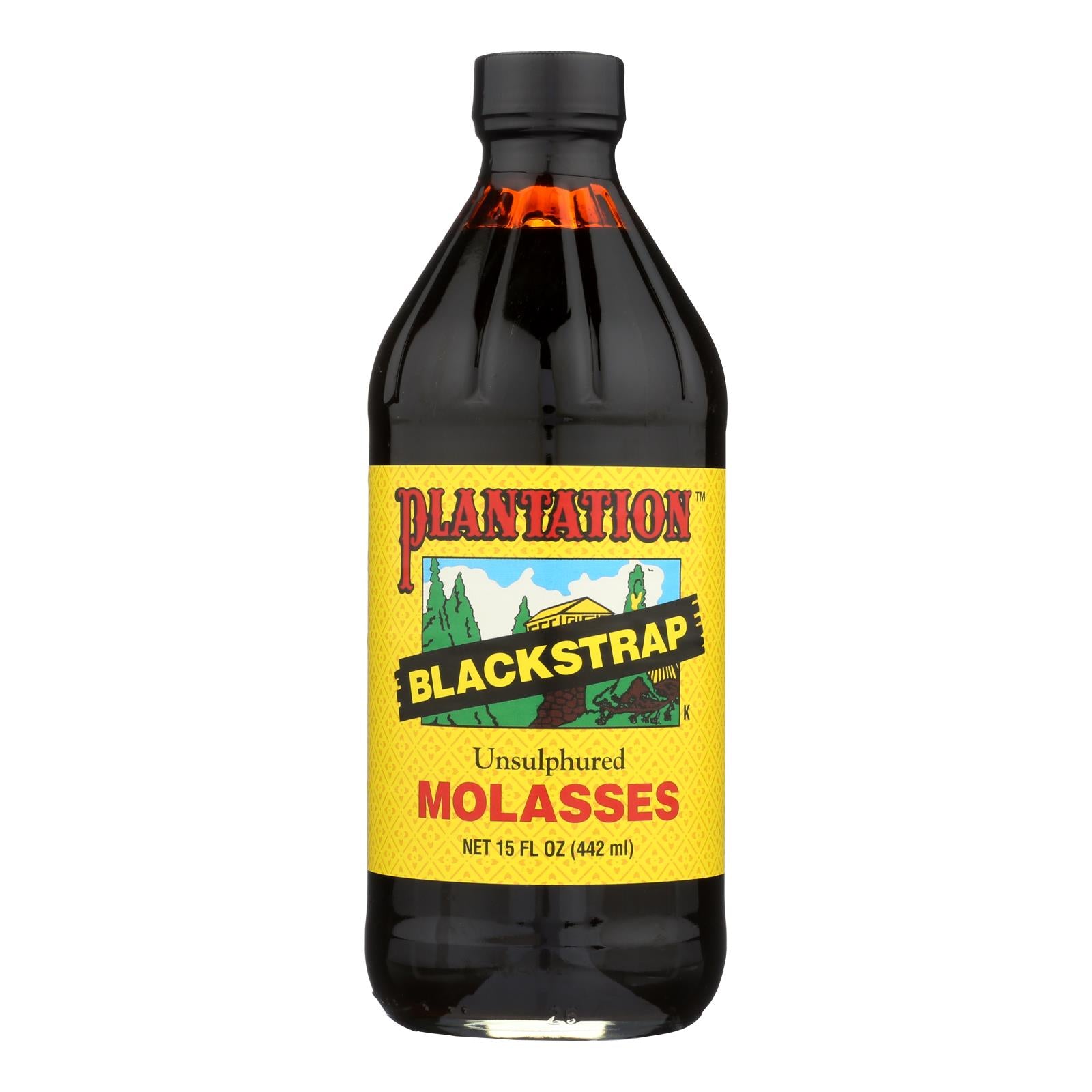 Plantation Blackstrap Molasses Syrup - Unsulphured - Case Of 12 - 15 Fl Oz. - GreatEagleInc