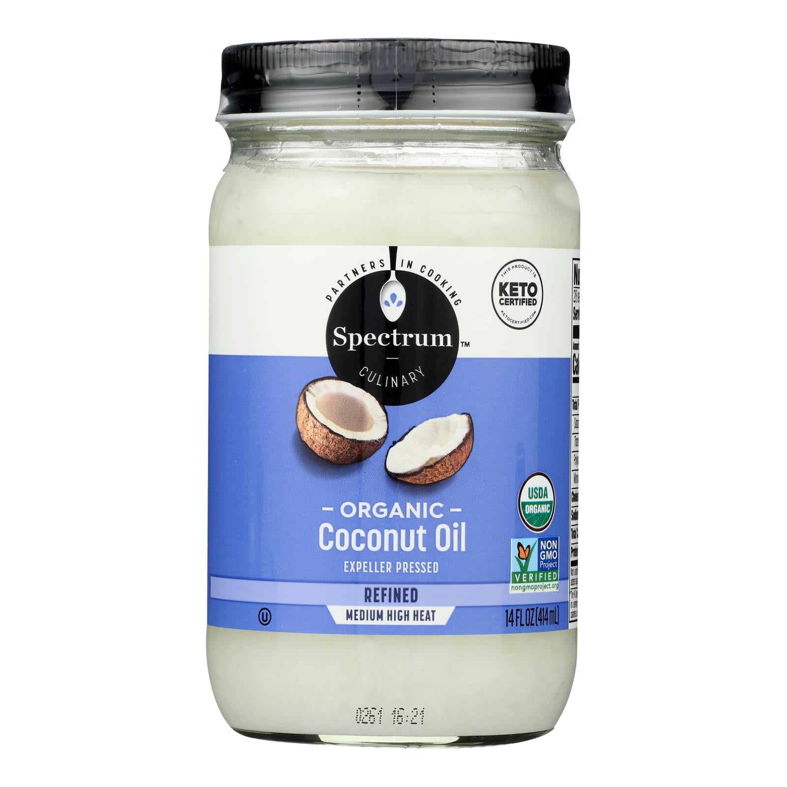 Spectrum Naturals Organic Refined Coconut Oil - Case Of 12 - 14 Fl Oz. - GreatEagleInc