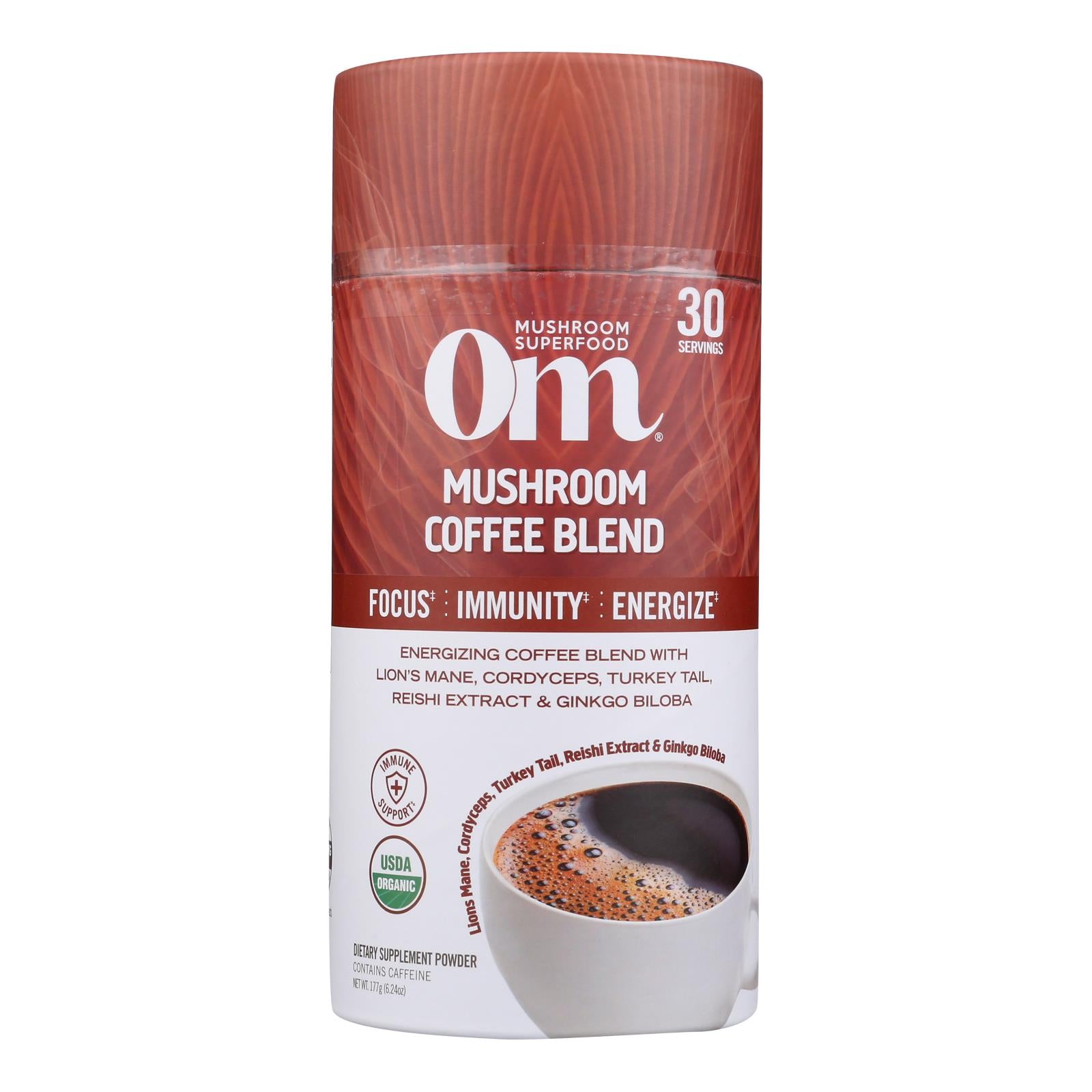 Om - Mushroom Coffee Blend - 1 Each -6.24 Oz - GreatEagleInc