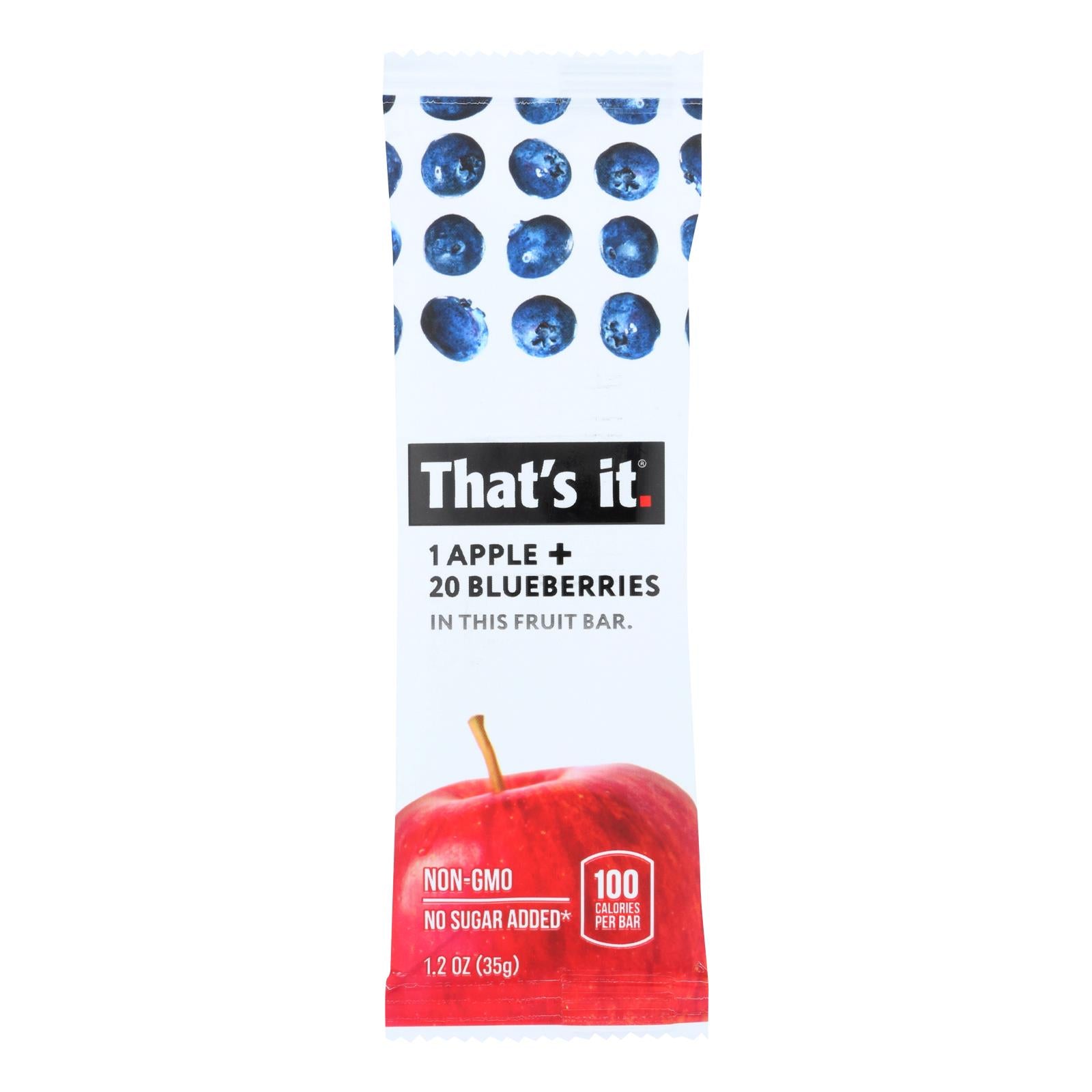 That's It Fruit Bar - Apple And Blueberry - Case Of 12 - 1.2 Oz - GreatEagleInc
