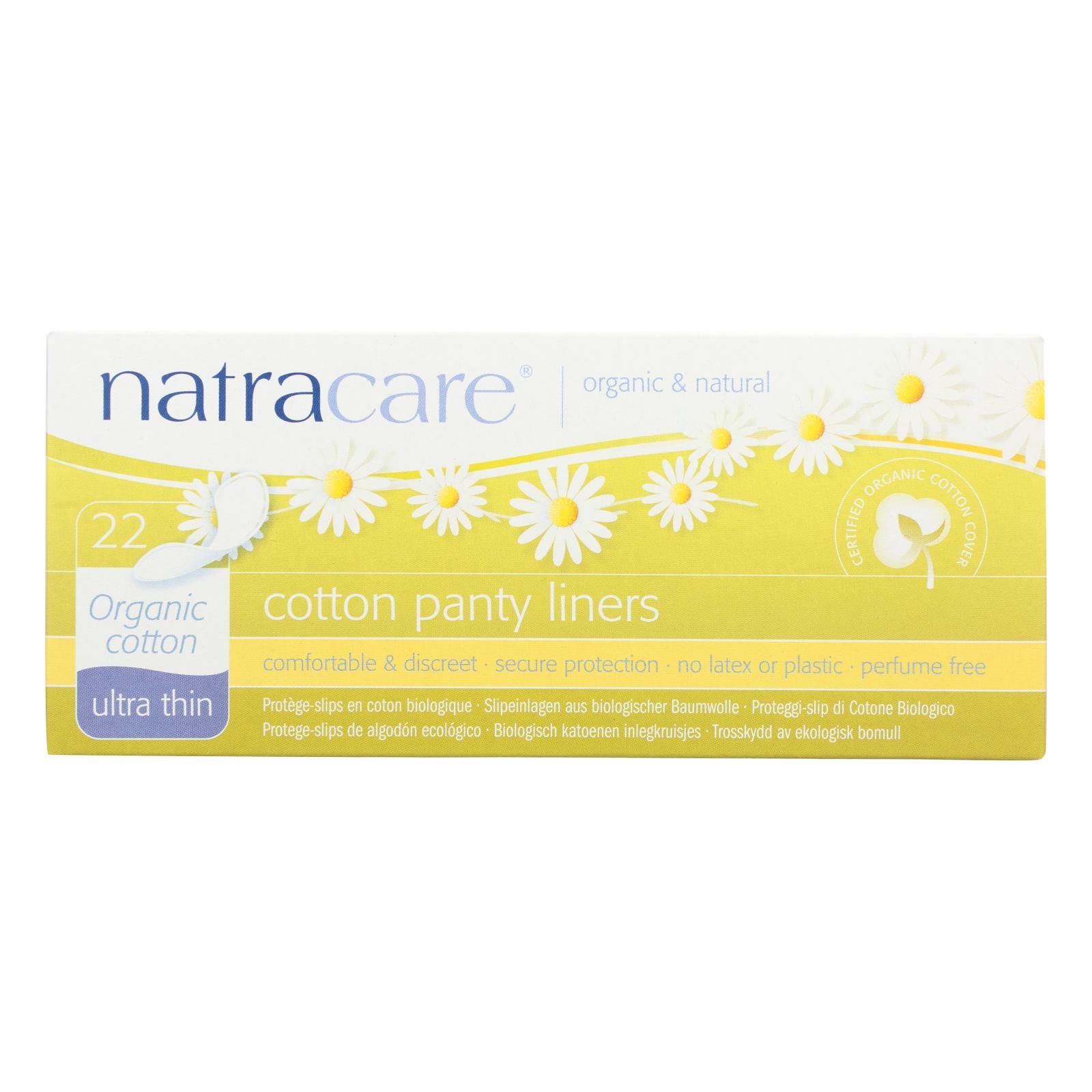 Natracare Ultra Thin Organic Cotton Panty Liners - 22 Pack - GreatEagleInc