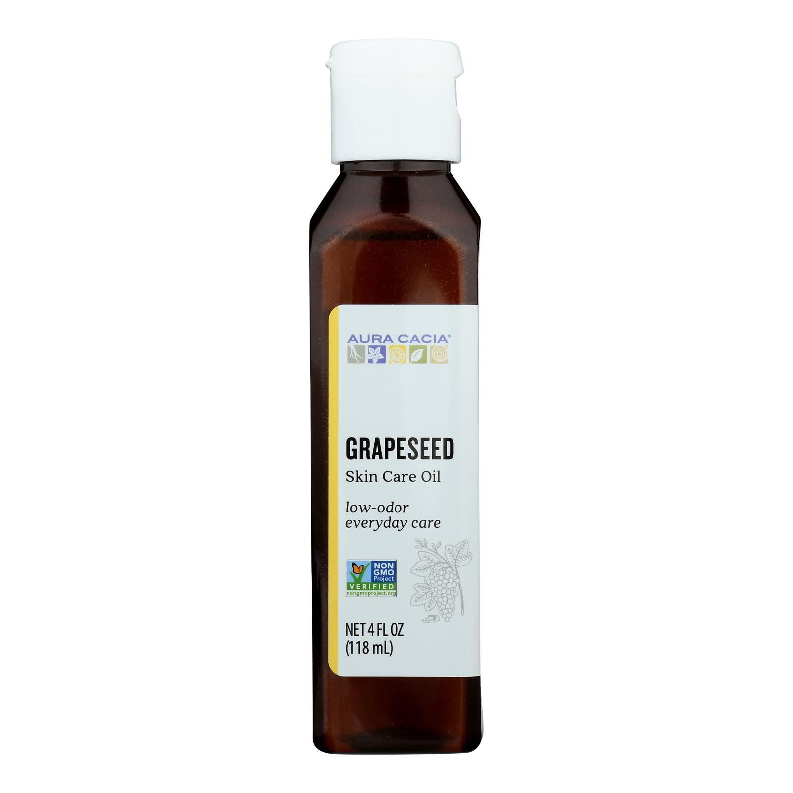 Aura Cacia - Natural Skin Care Oil Grapeseed - 4 Fl Oz - GreatEagleInc
