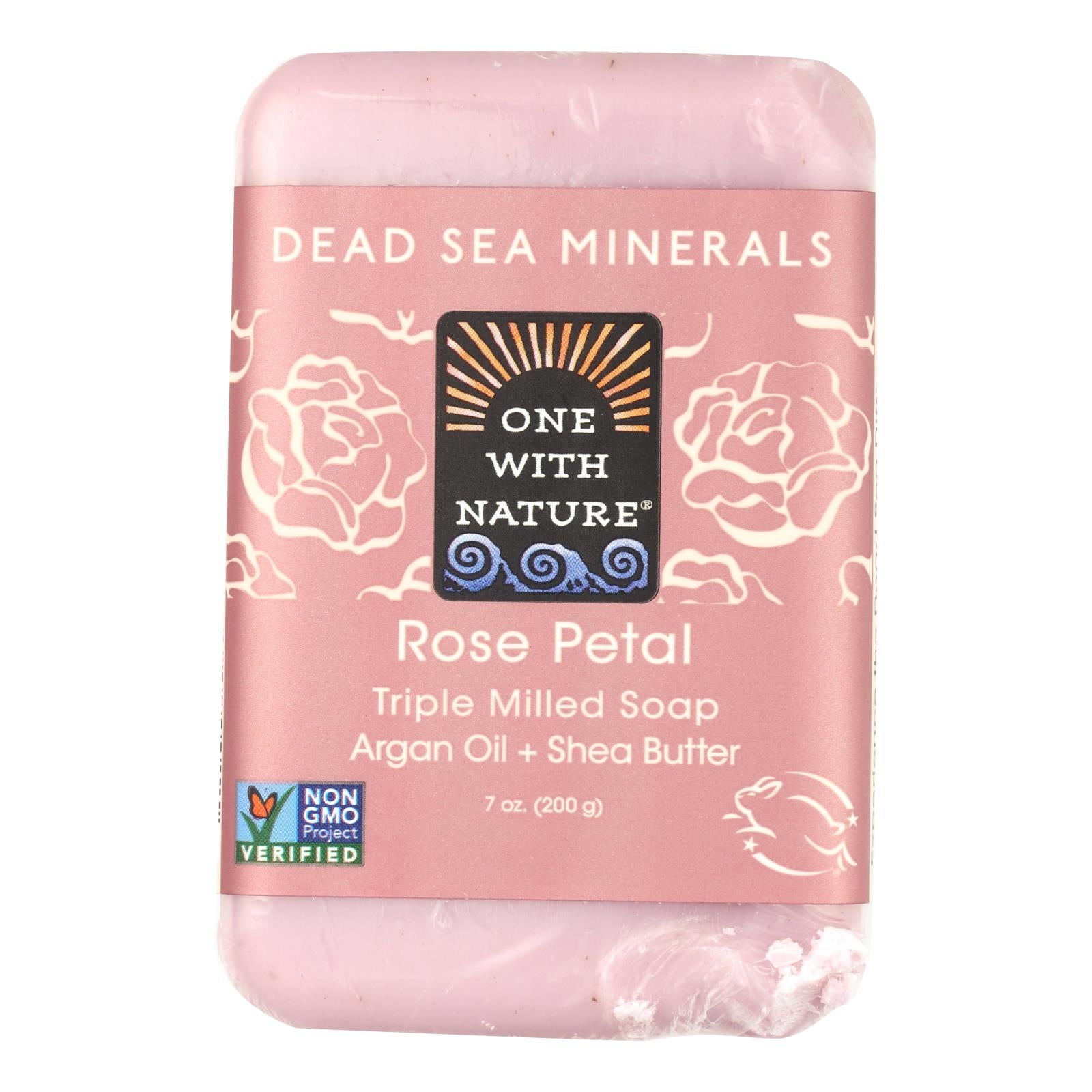 One With Nature Dead Sea Mineral Rose Petal Soap - 7 Oz - GreatEagleInc