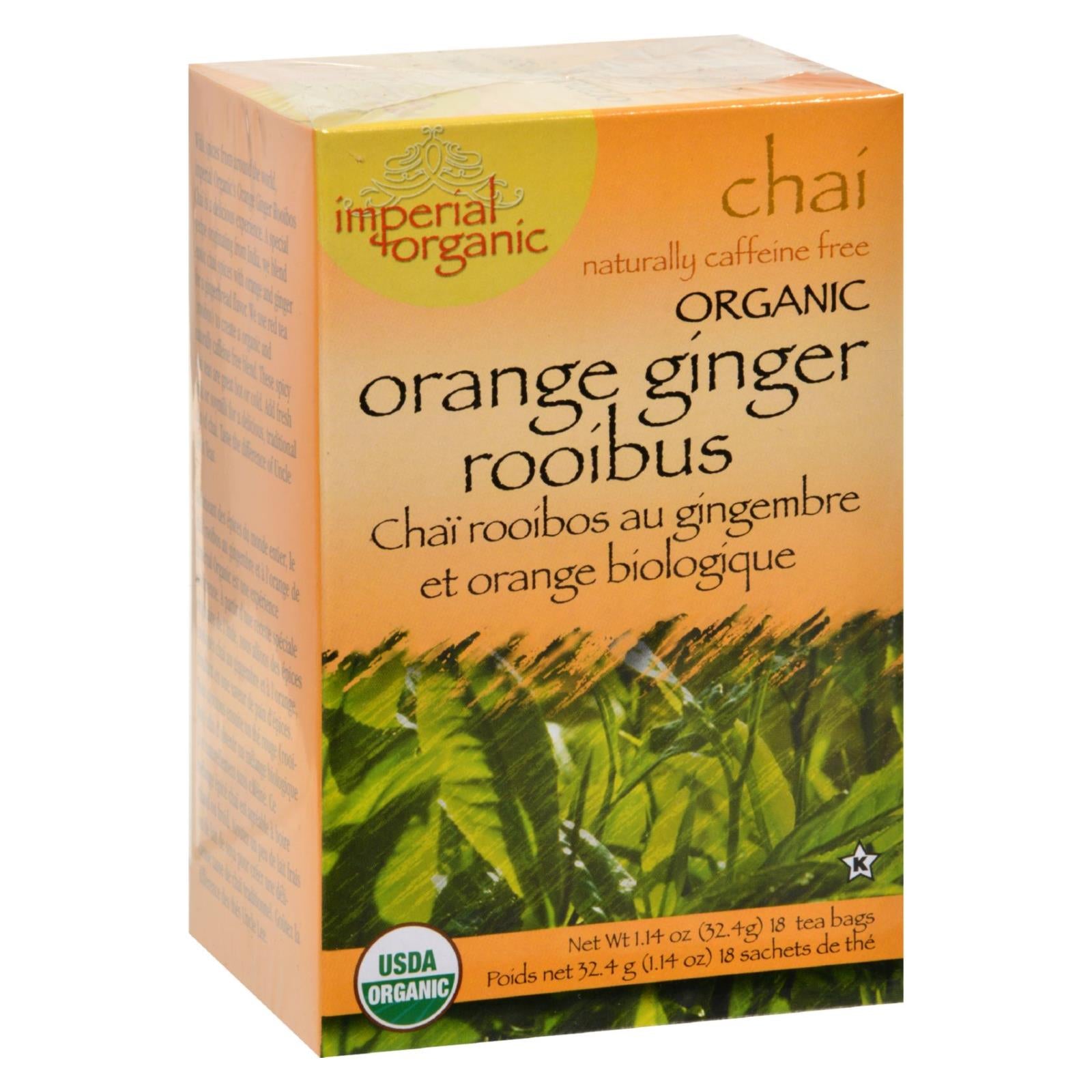 Uncle Lee's Imperial Organic Orange Ginger Rooibus Chai Tea - 18 Tea Bags - GreatEagleInc