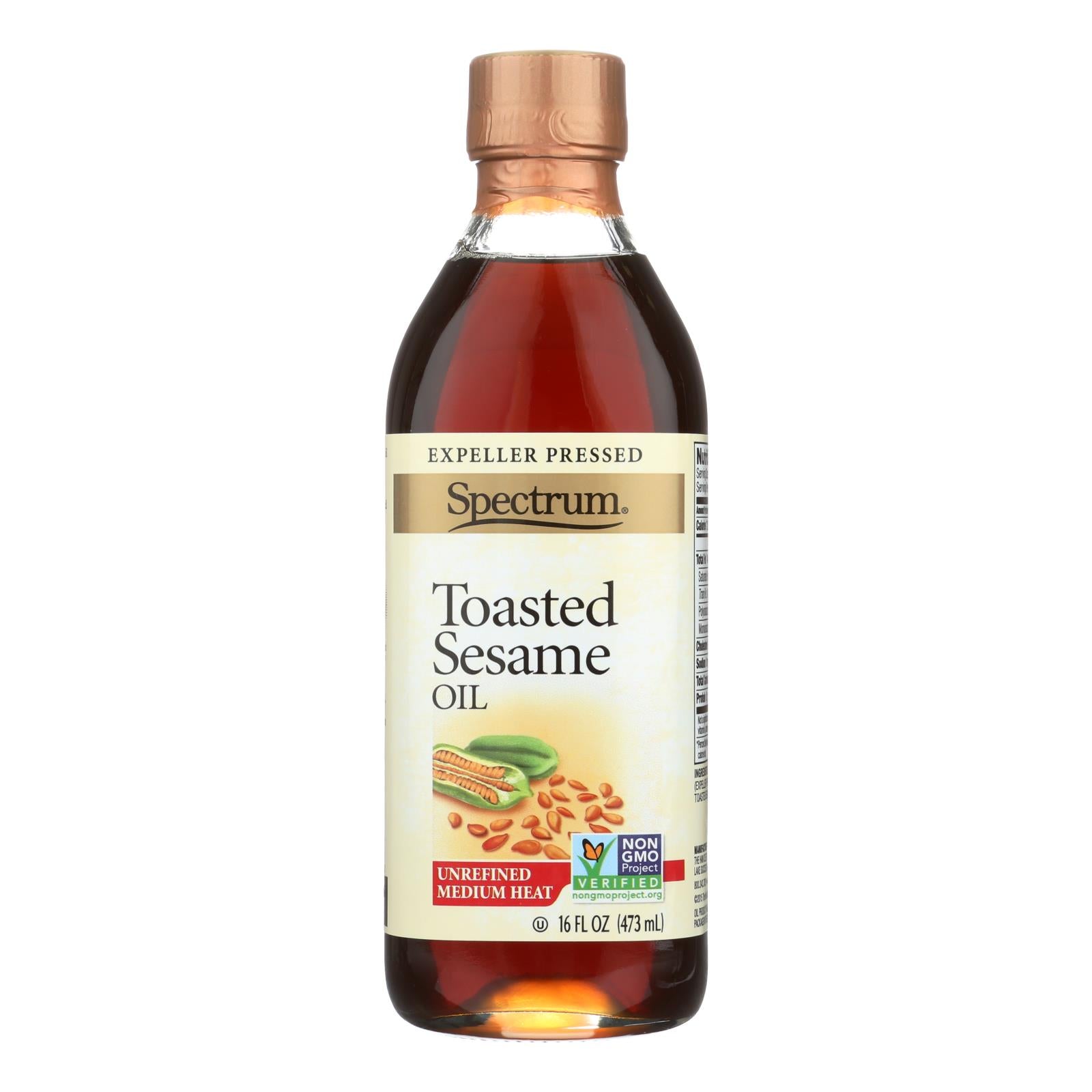 Spectrum Naturals Unrefined Toasted Sesame Oil - Case Of 12 - 16 Fl Oz. - GreatEagleInc
