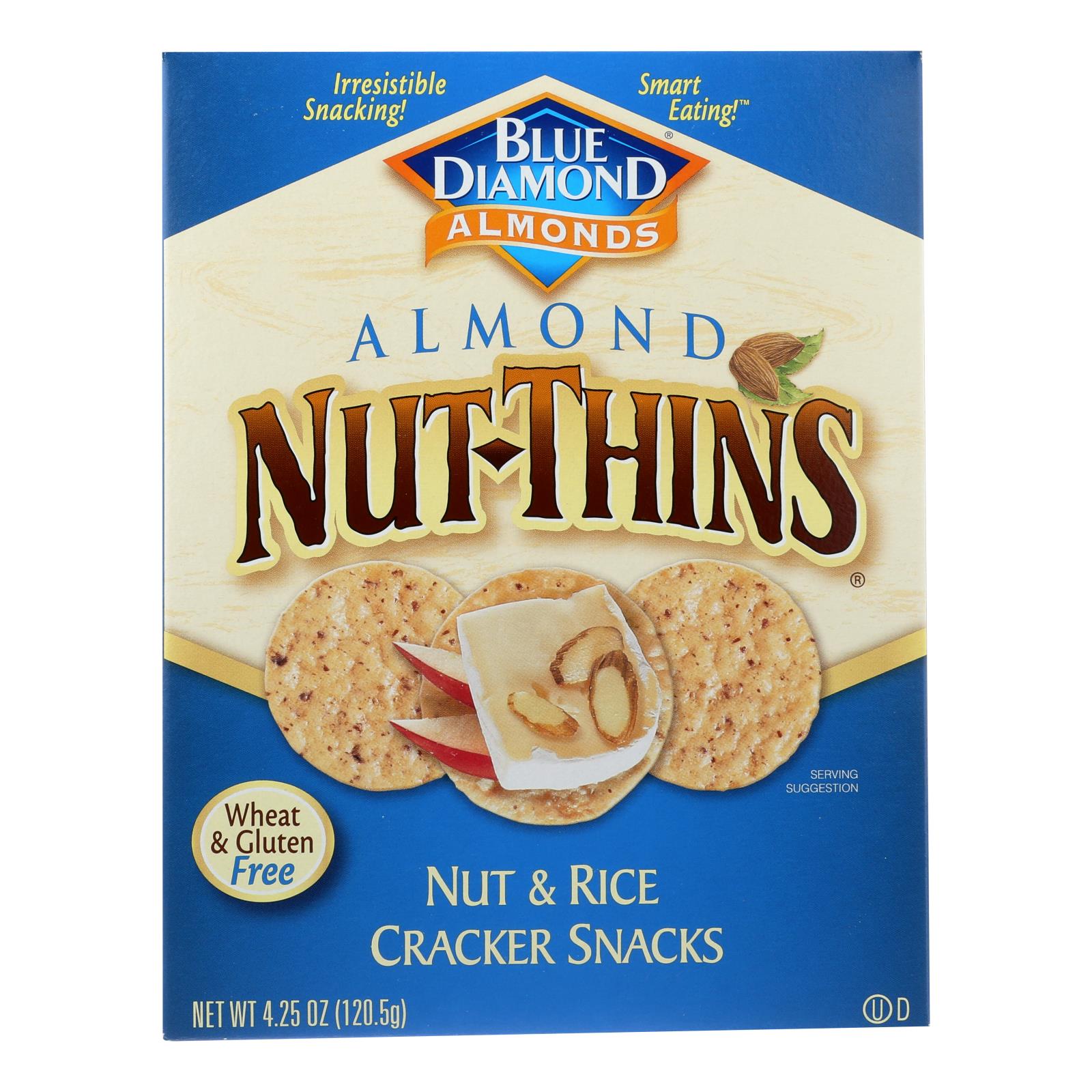 Blue Diamond - Nut Thins - Almond - Case Of 12 - 4.25 Oz. - Eco-Friendly Home & Grocery