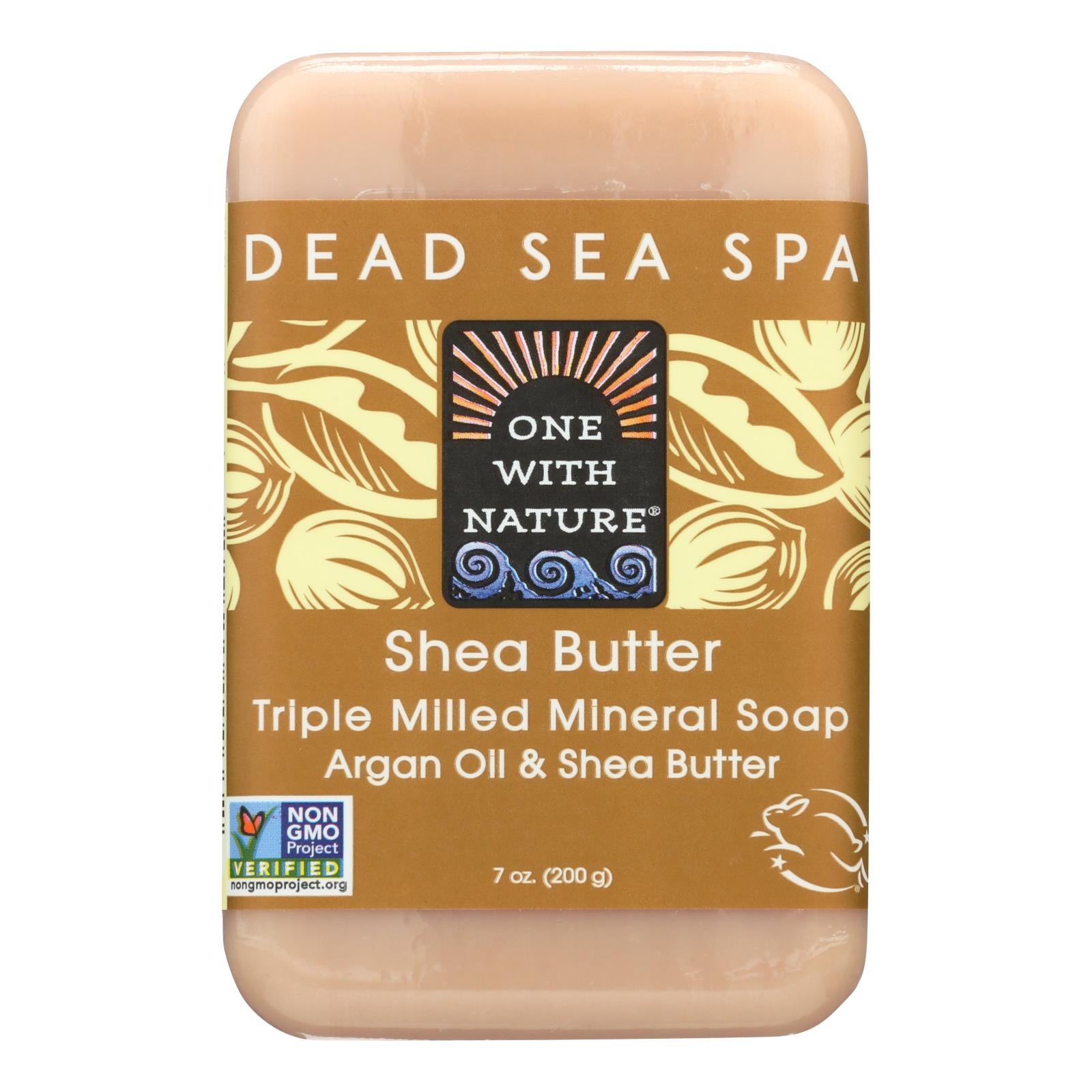 One With Nature Dead Sea Mineral Shea Butter Soap - 7 Oz - Eco-Friendly Home & Grocery