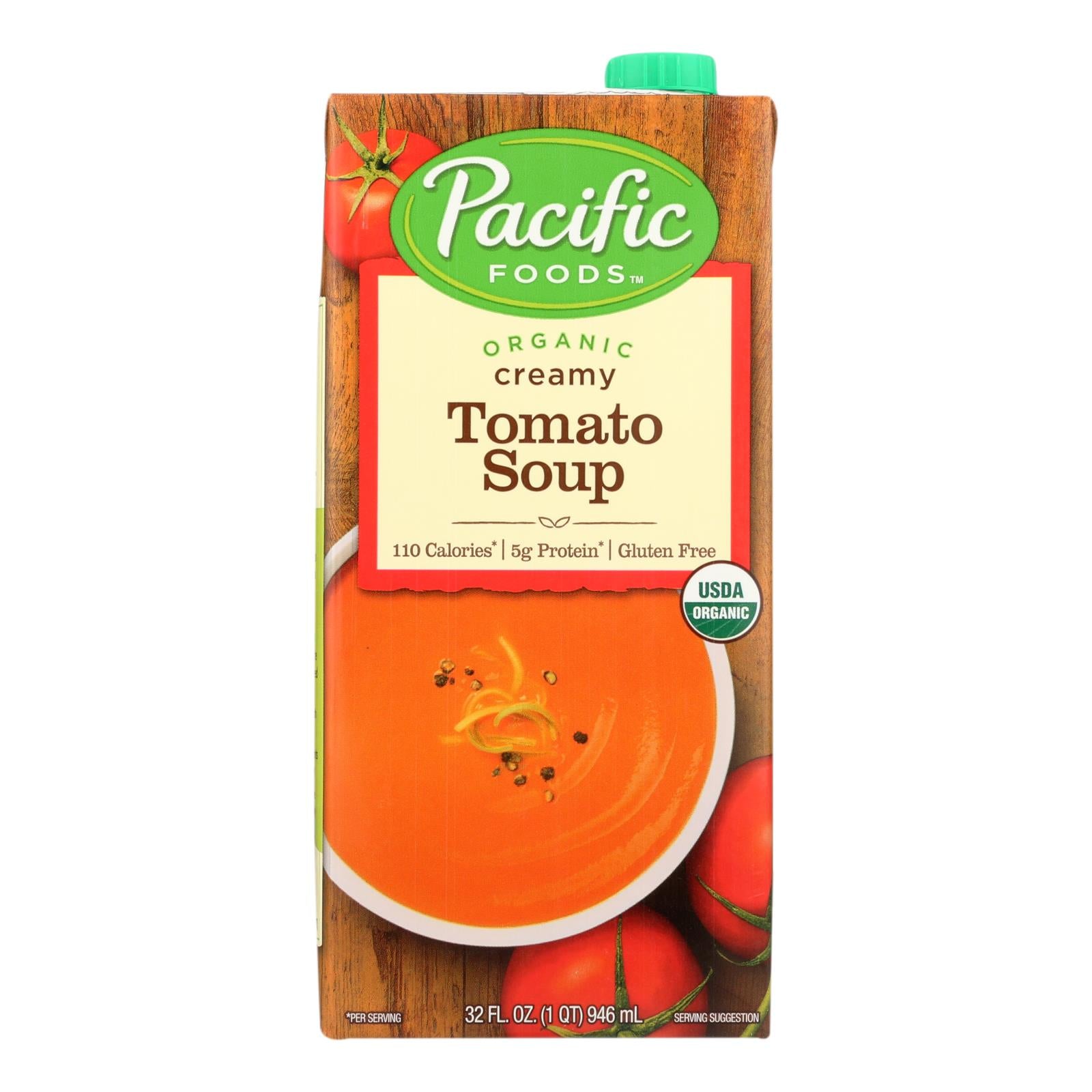 Pacific Natural Foods Tomato Soup - Creamy - Case Of 12 - 32 Fl Oz. - GreatEagleInc
