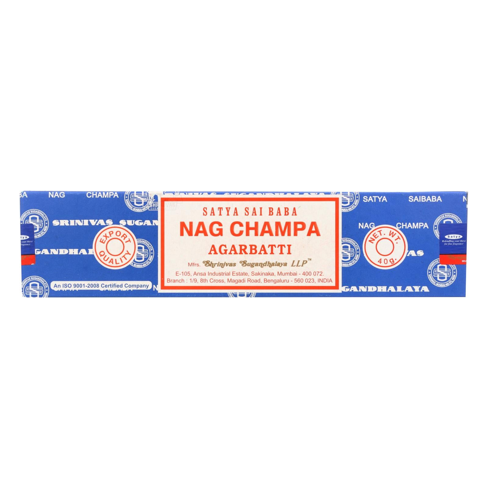 Sai Baba Nag Champa Agarbatti Incense - 40 G - Case Of 12 - GreatEagleInc