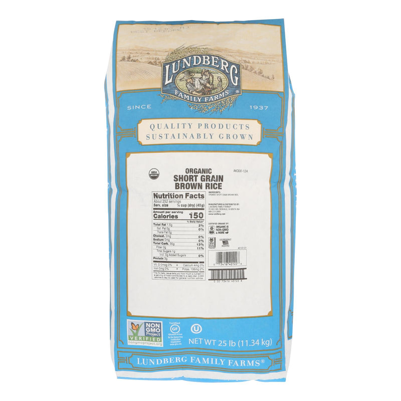 Lundberg Family Farms Short Grain Brown Rice - Case Of 25 Lbs