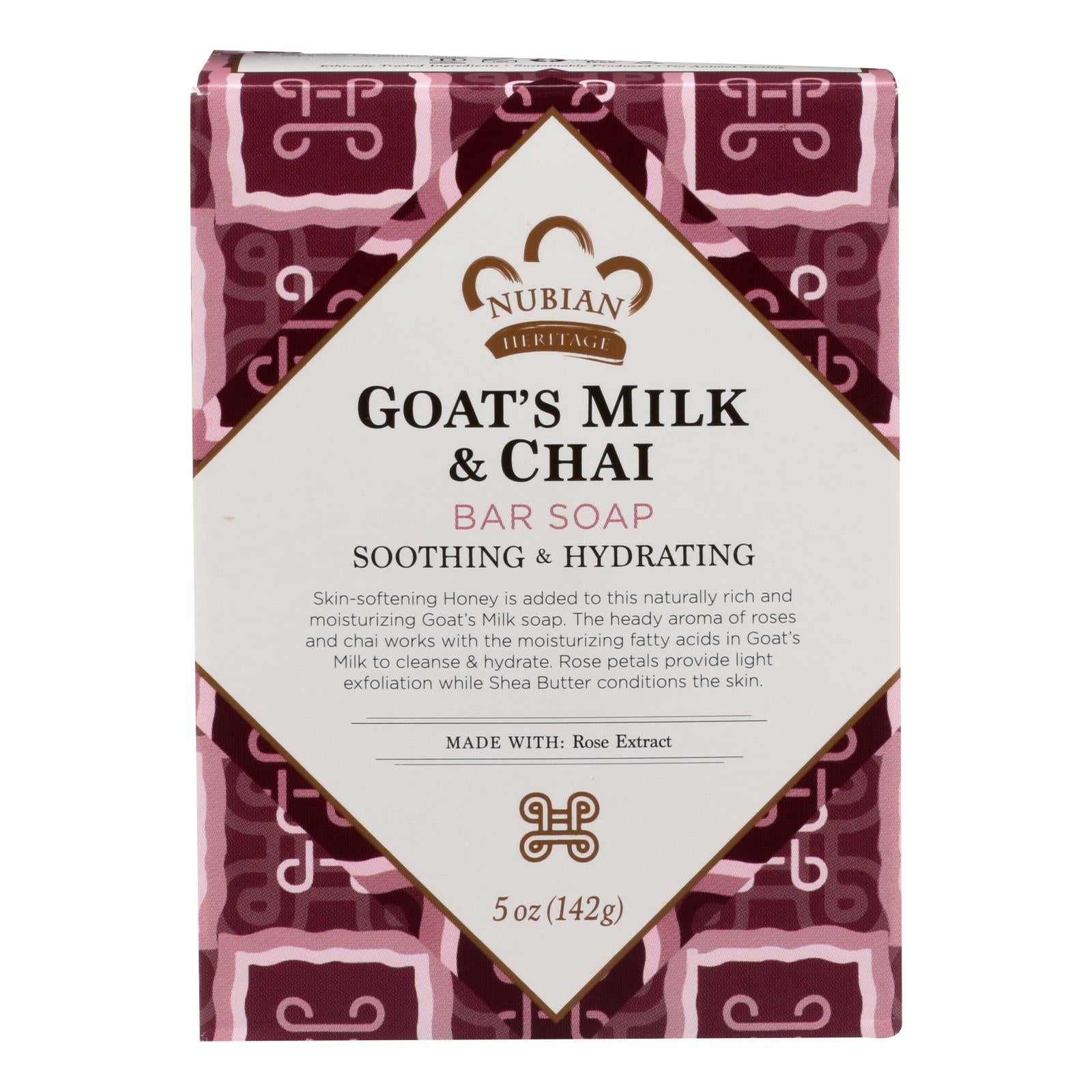 Nubian Heritage Bar Soap Goat's Milk And Chai - 5 Oz - Eco-Friendly Home & Grocery