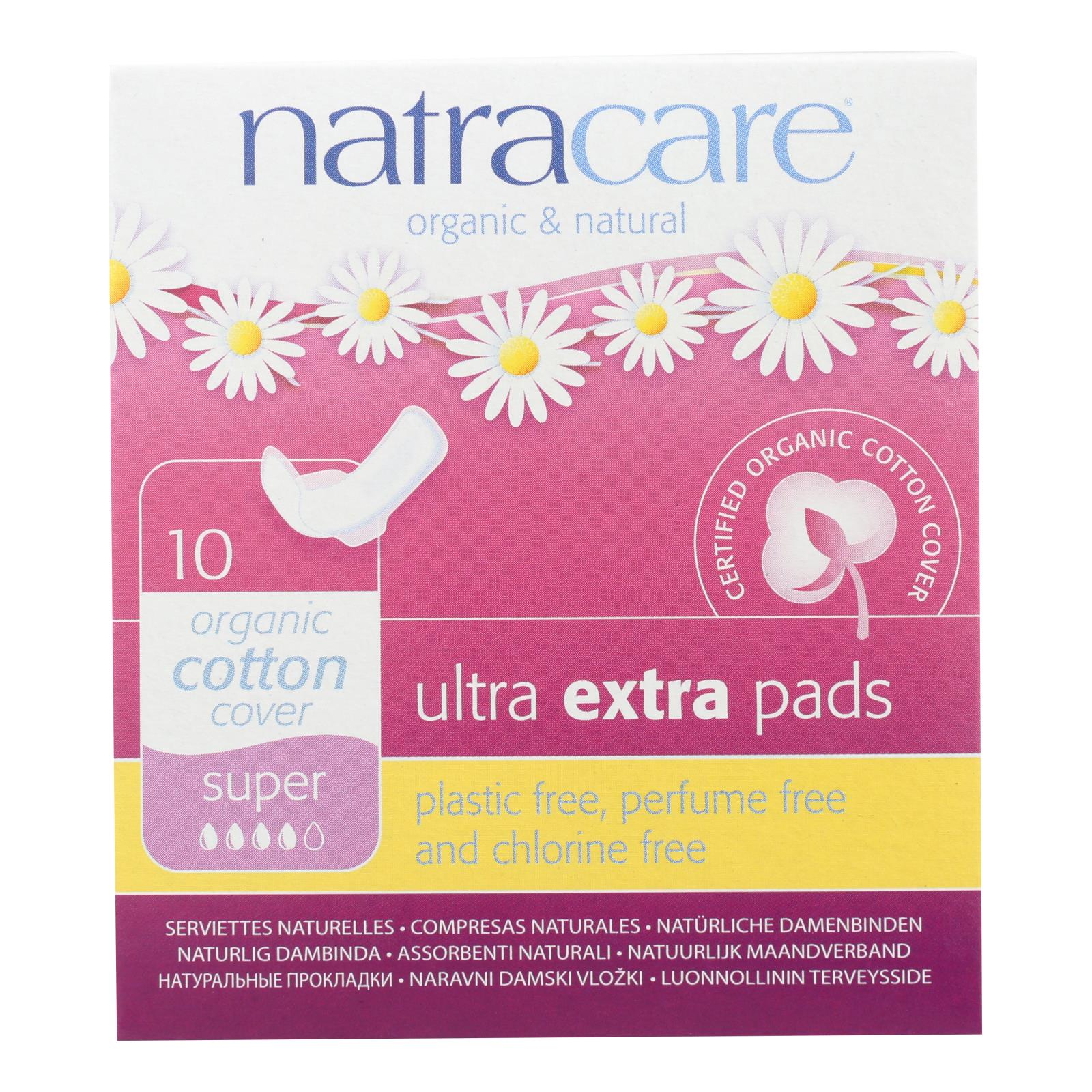Natracare  Ultra Extra Pads W/wings - Super - 10 Count - GreatEagleInc