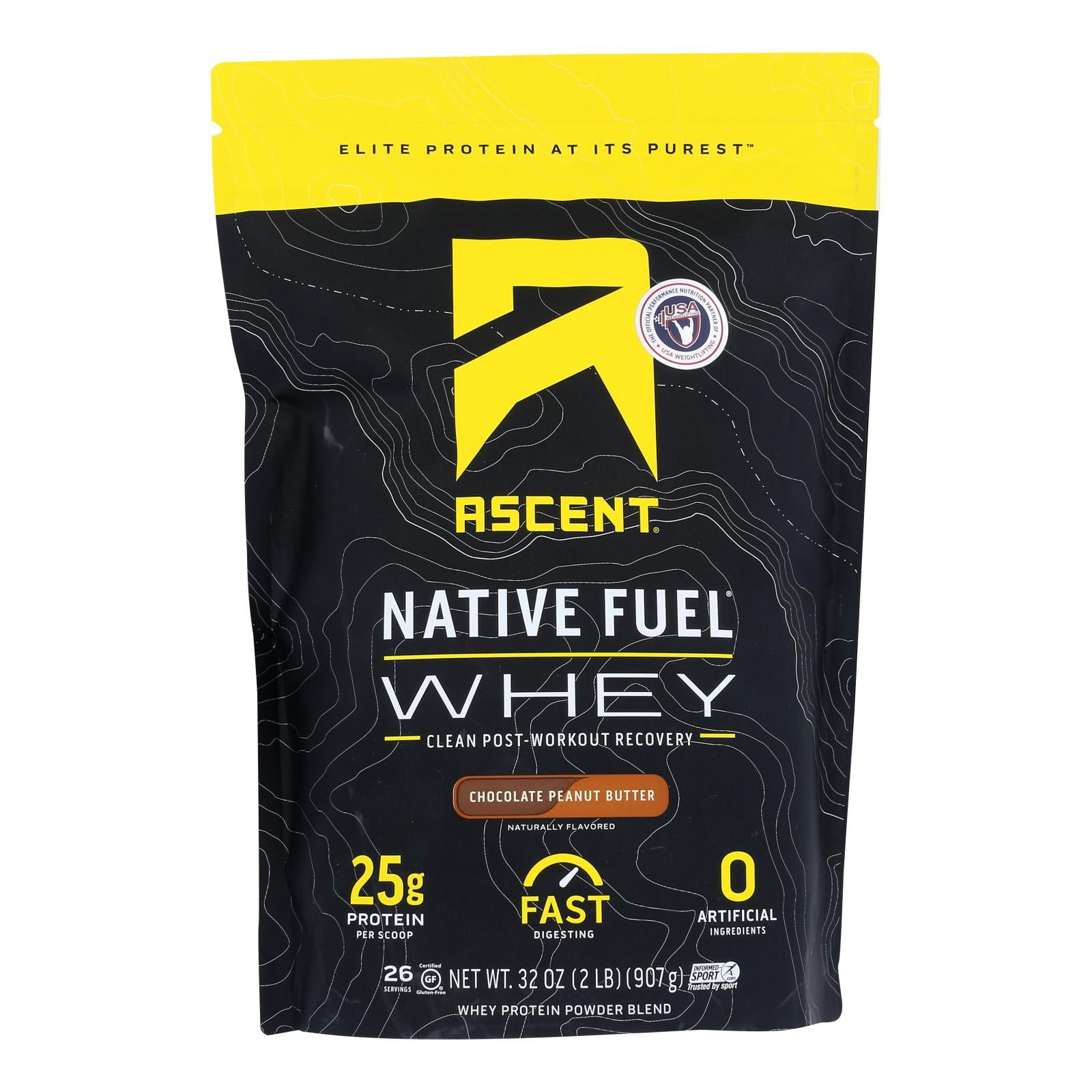 Ascent Native Fuel - Whey Chocolate Peanut Butter - 1 Each - 2 Lb - GreatEagleInc