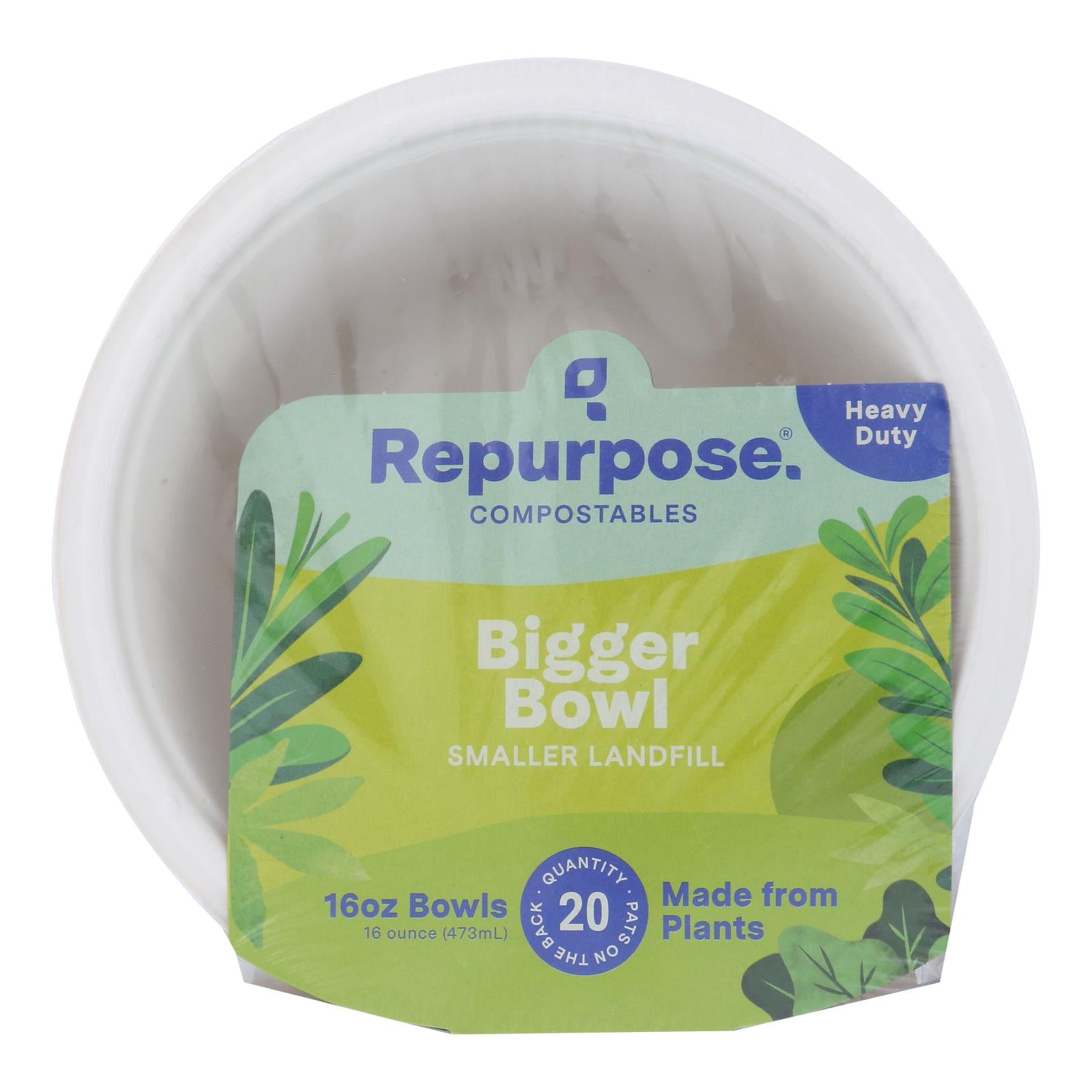 Repurpose Plant Based Bagasse Bowls - Case Of 12 - 20 Count - GreatEagleInc