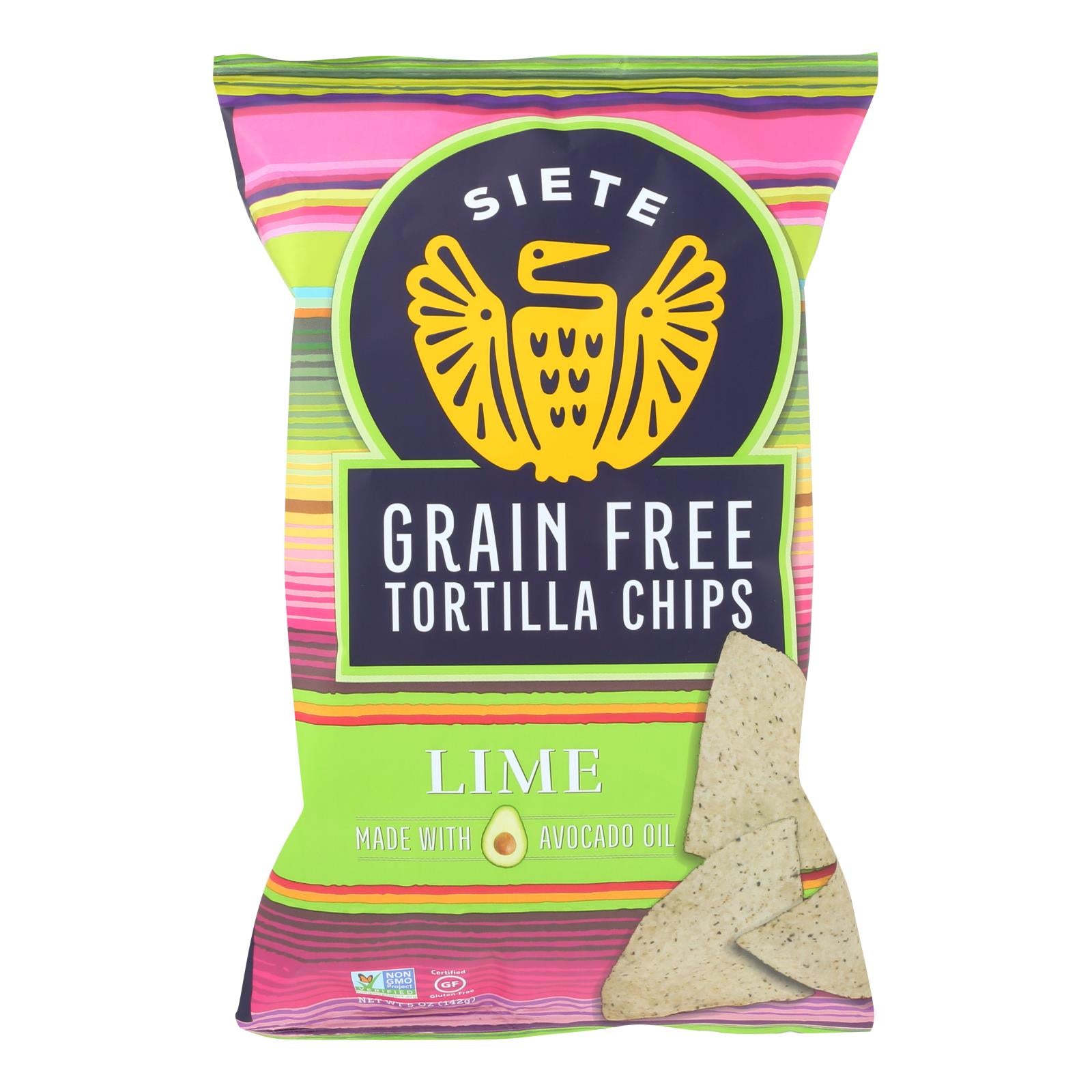 Siete Tortilla Chip - Lime - Case Of 12 - 5 Oz - GreatEagleInc