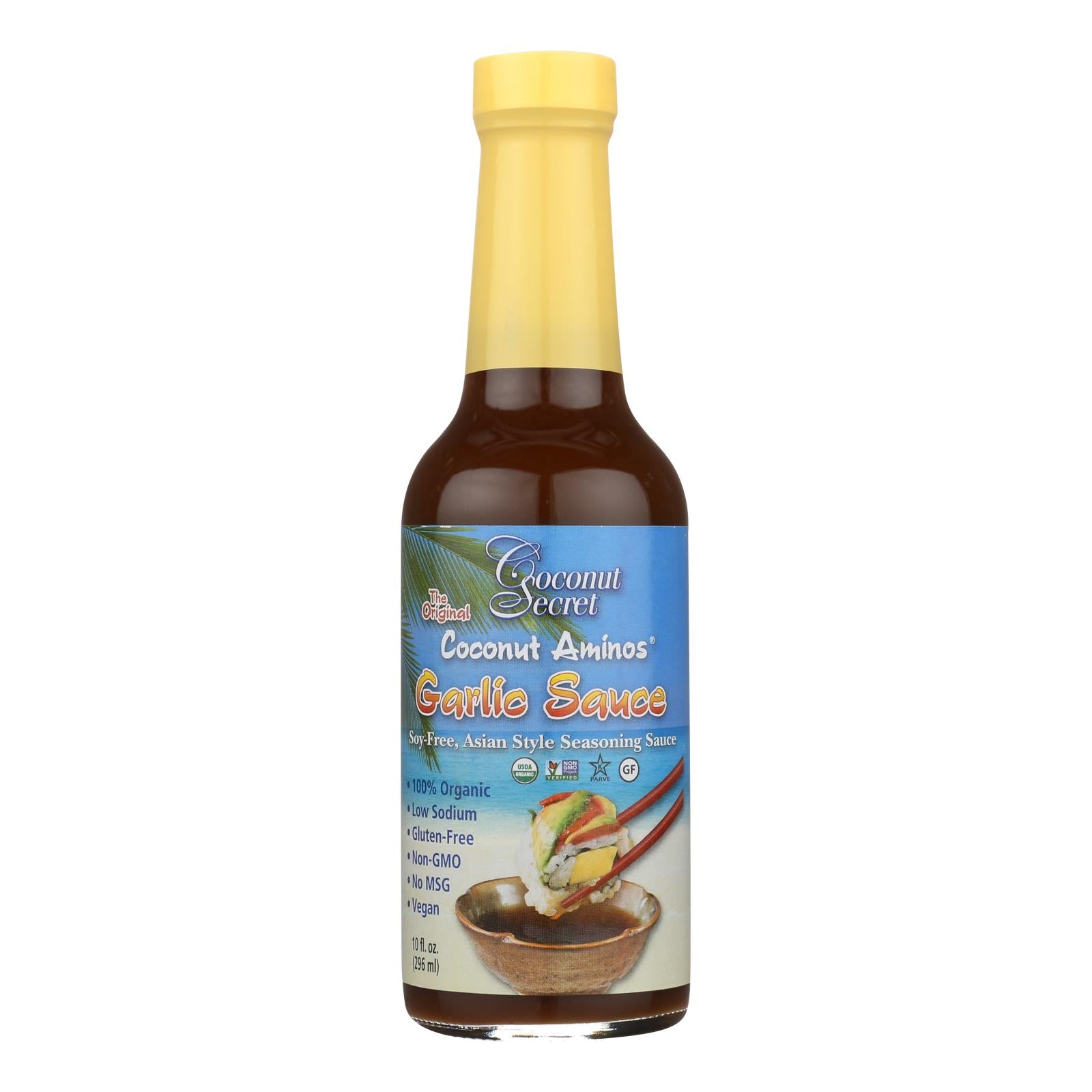 Coconut Secret - Coconut Aminos Garlic Sauce - Case Of 12 - 10 Fl Oz. - GreatEagleInc