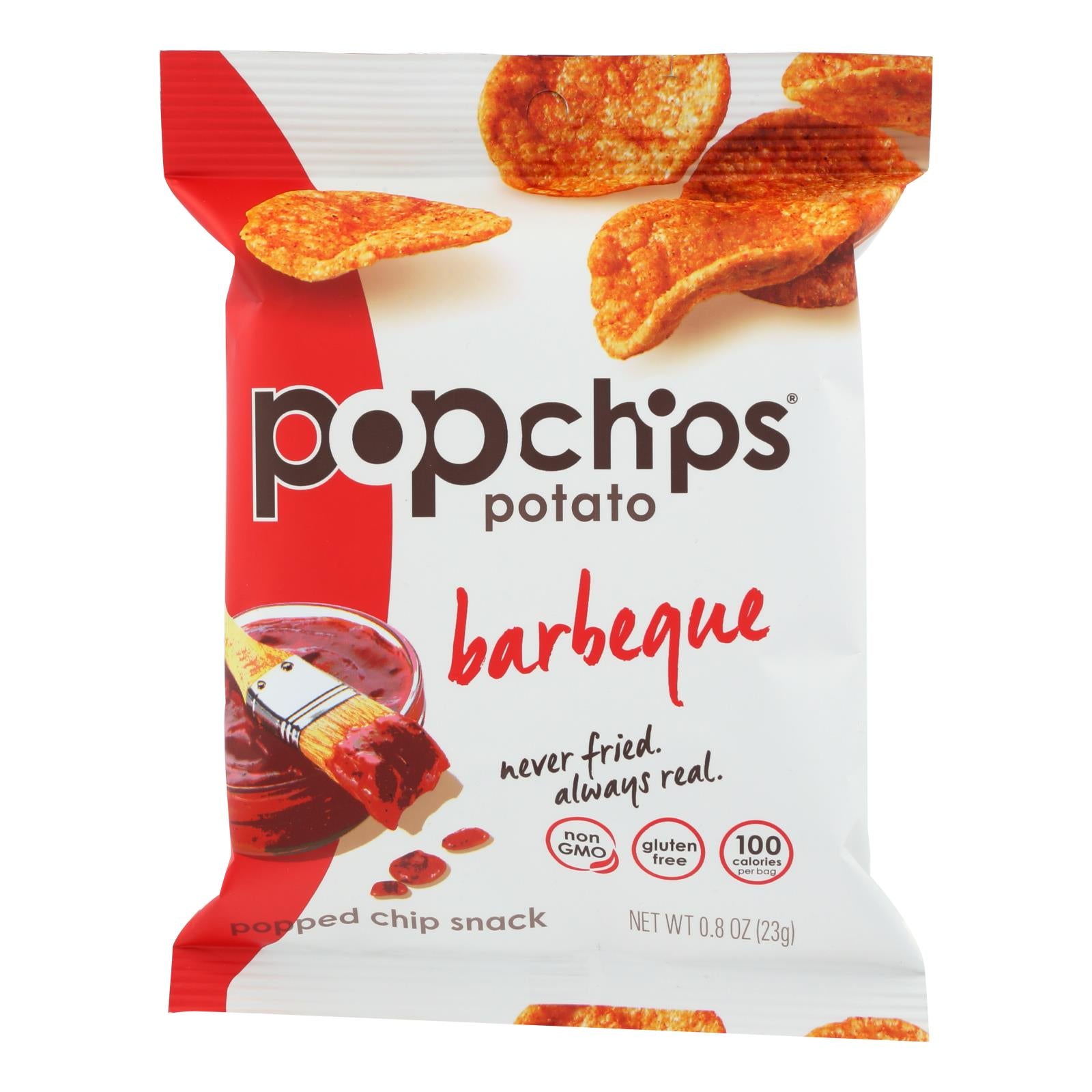 Popchips Potato Chip - Barbeque - Case Of 24 - 0.8 Oz. - GreatEagleInc