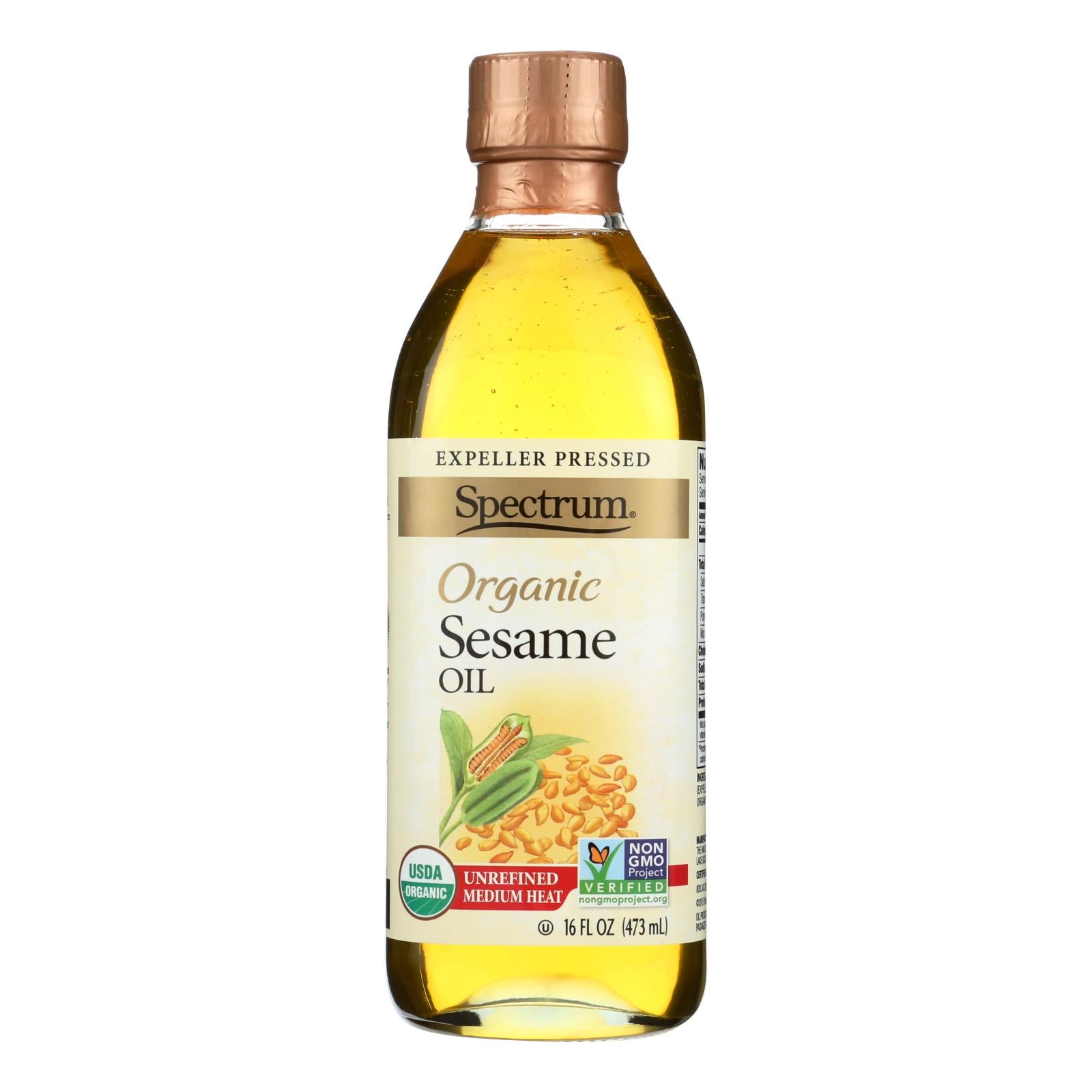 Spectrum Naturals Organic Unrefined Sesame Oil - Case Of 12 - 16 Fl Oz. - GreatEagleInc