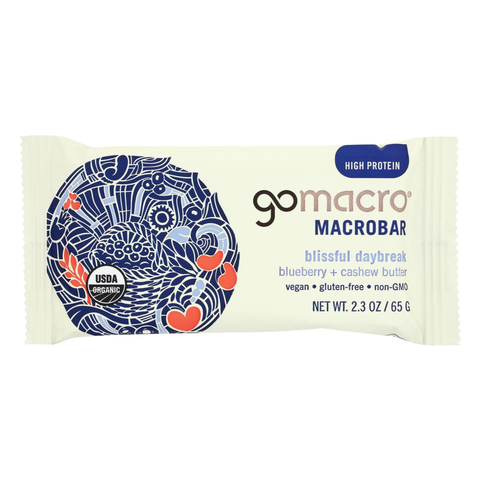 Gomacro Bar - Organic - Bberry - Cashew Butter - Case Of 12 - 2.3 Oz - GreatEagleInc