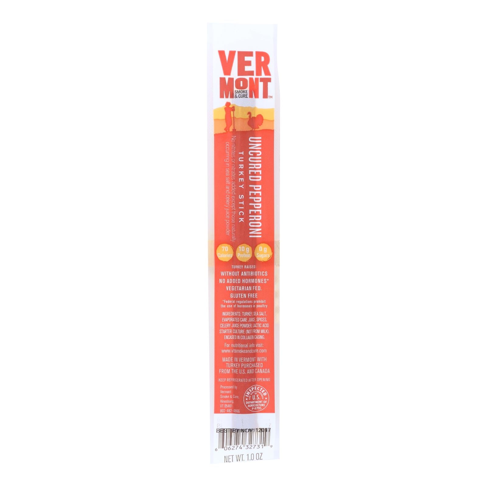 Vermont Smoke And Cure Realsticks - Turkey Pepperoni - 1 Oz - Case Of 24 - GreatEagleInc