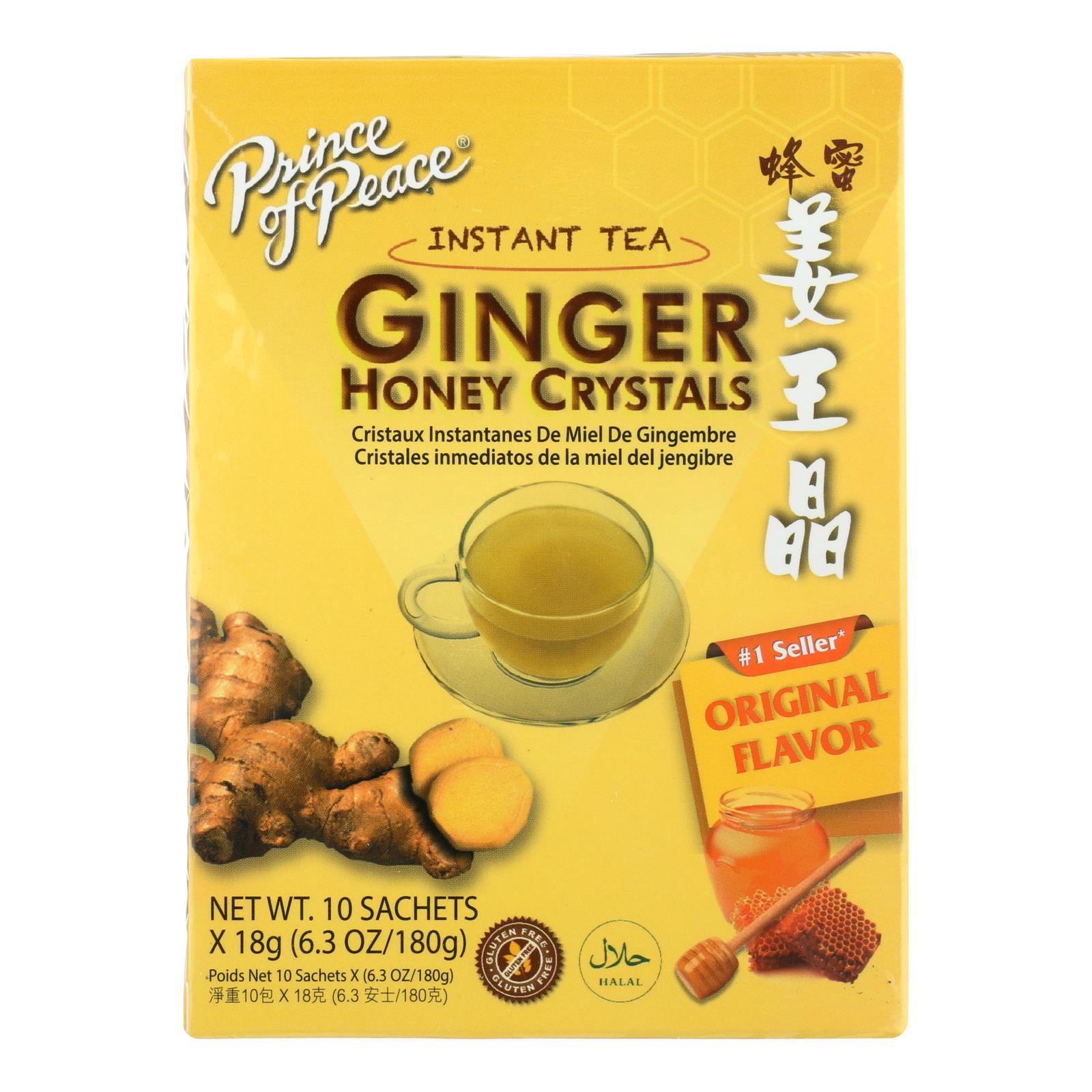 Prince Of Peace Ginger Honey Crystals - 10 Tea Bags - GreatEagleInc