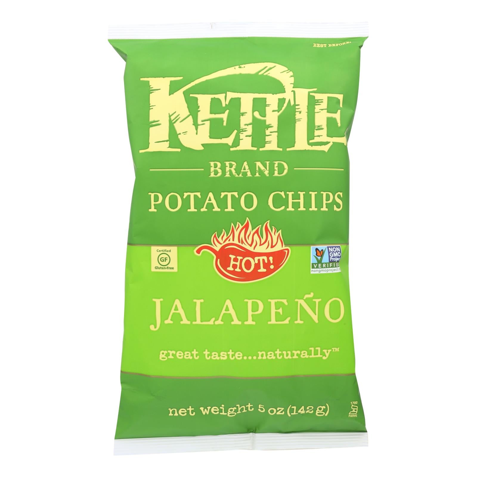 Kettle Brand Potato Chips - Jalapeno - Case Of 15 - 5 Oz. - GreatEagleInc