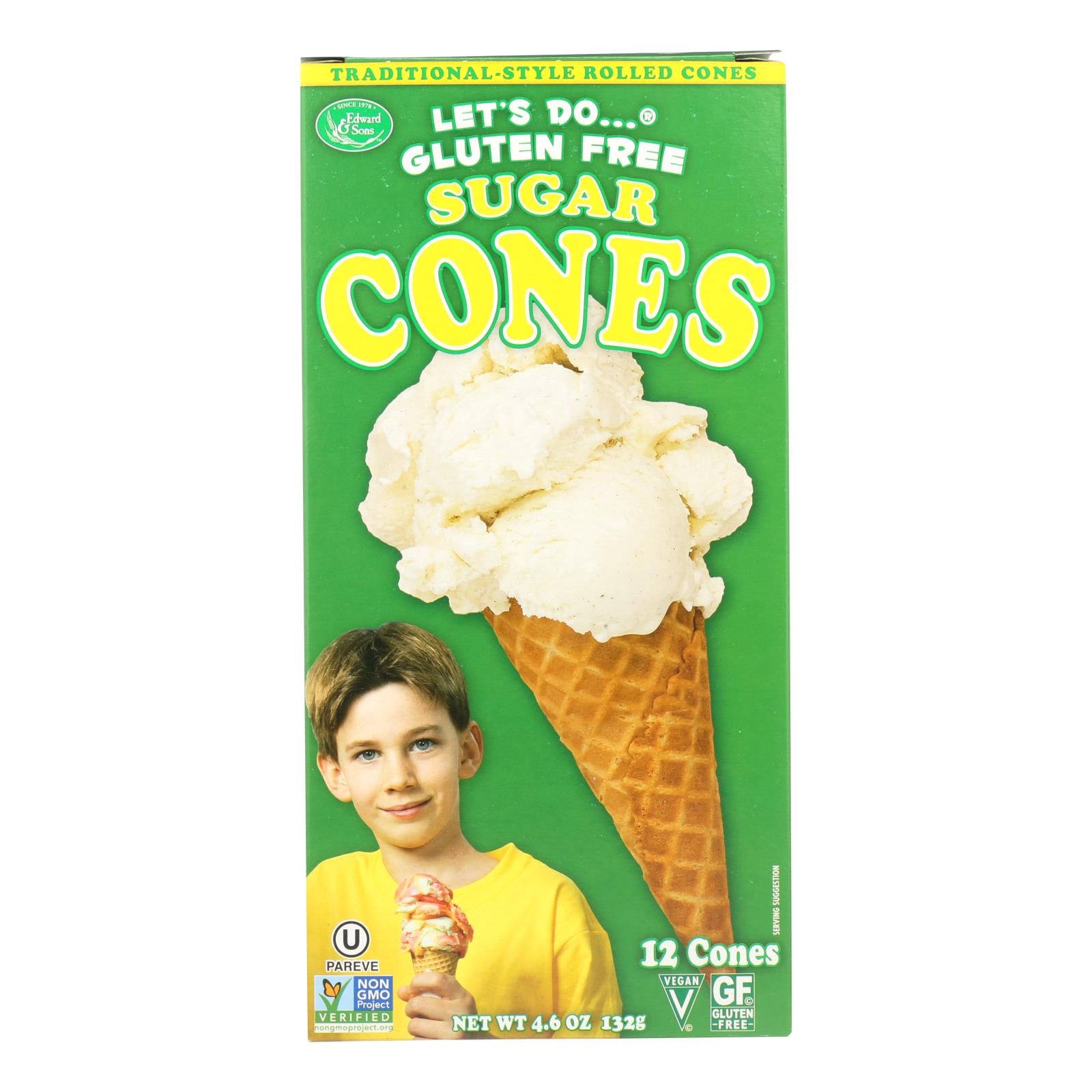 Let's Do Ice Cream Cones - Sugar - Case Of 12 - 4.6 Oz. - GreatEagleInc