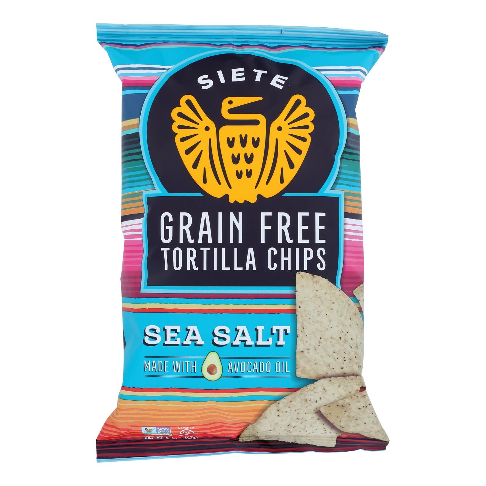 Siete Tortilla Chip - Sea Salt - Case Of 12 - 5 Oz - GreatEagleInc
