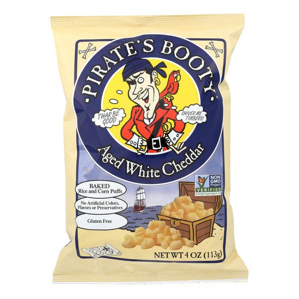 Pirate Brands Booty Puffs - Aged White Cheddar - Case Of 12 - 4 Oz. - GreatEagleInc