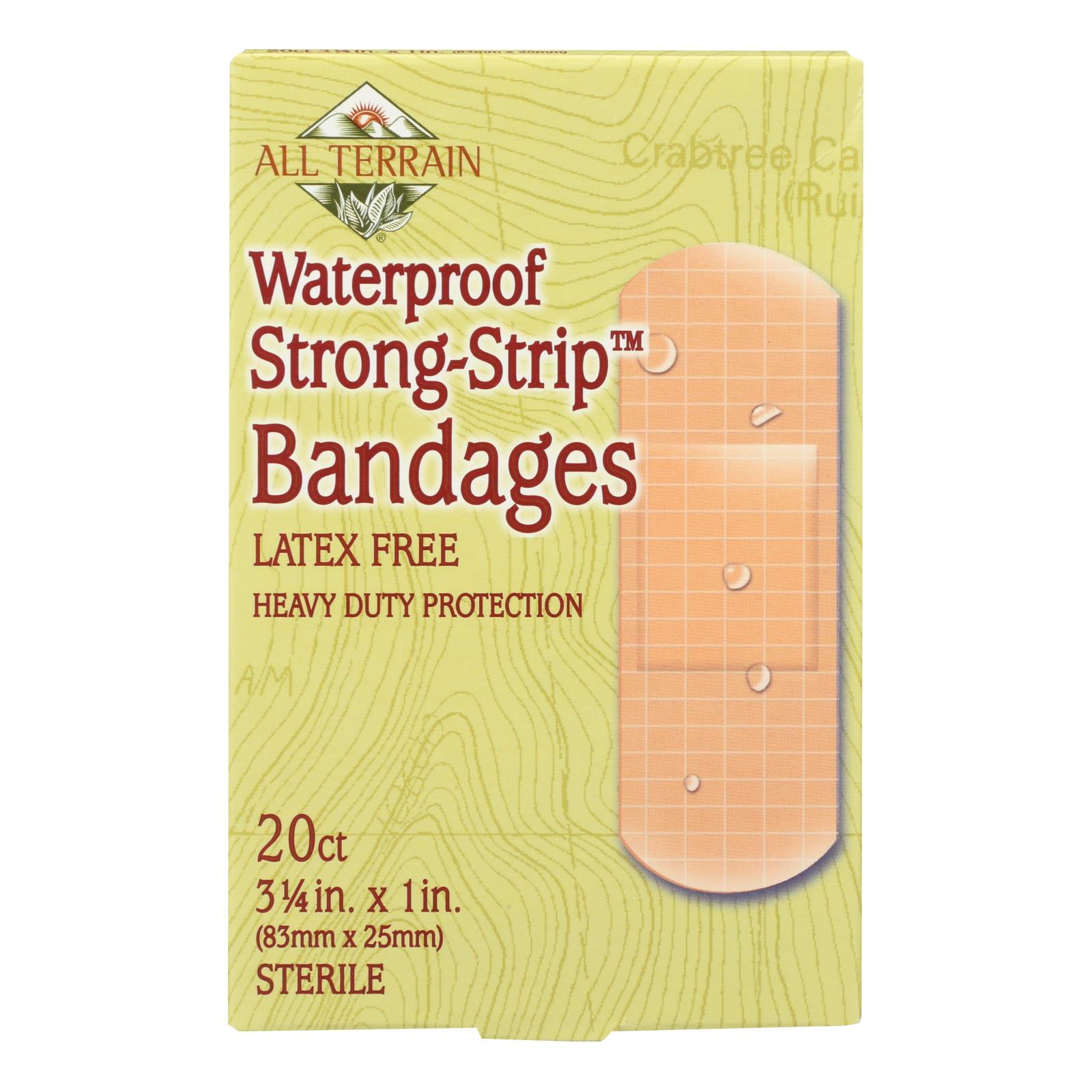 All Terrain - Bandages - Waterproof Strong Strip 1 Inch - 20 Count - GreatEagleInc