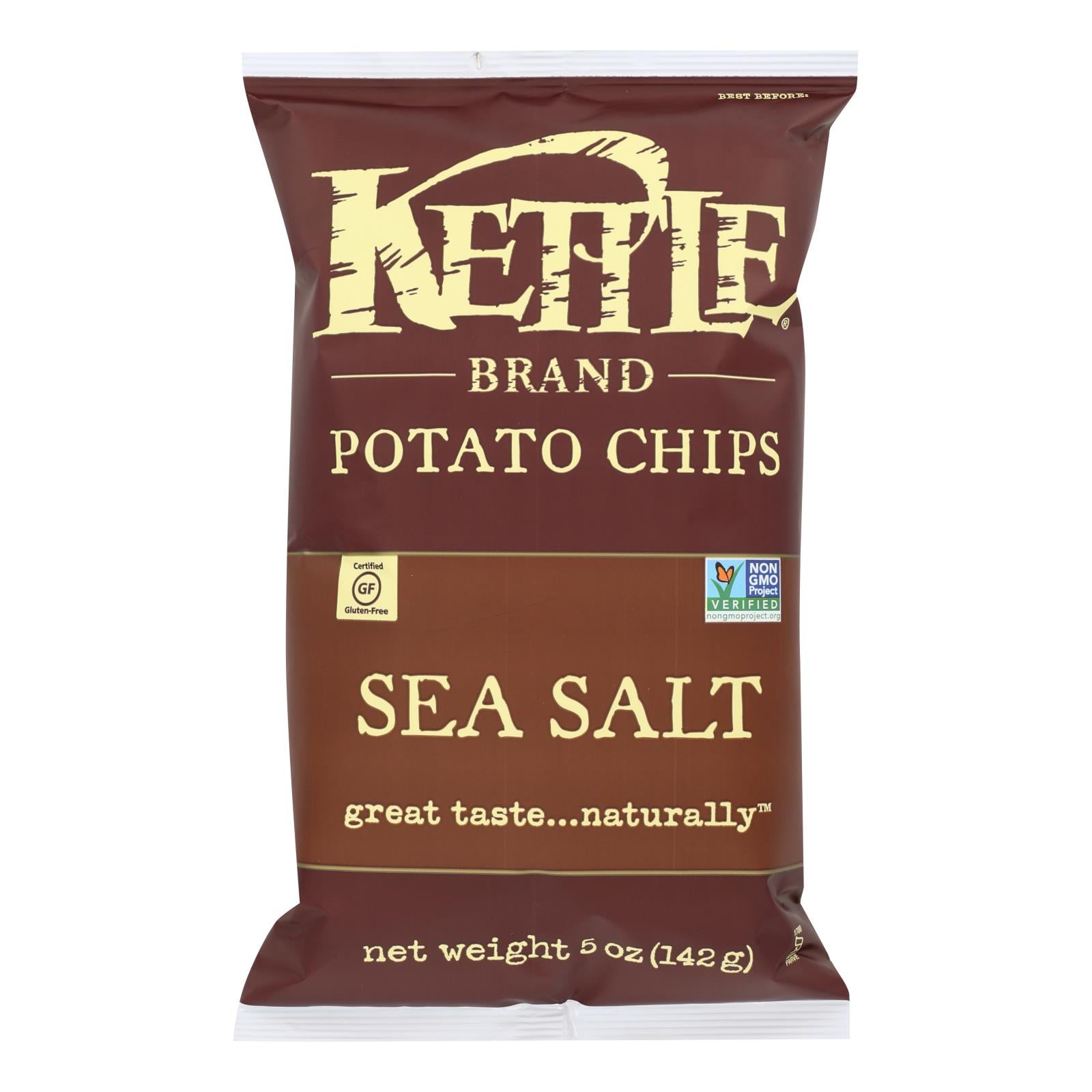 Kettle Brand Potato Chips - Sea Salt - Case Of 15 - 5 Oz. - GreatEagleInc