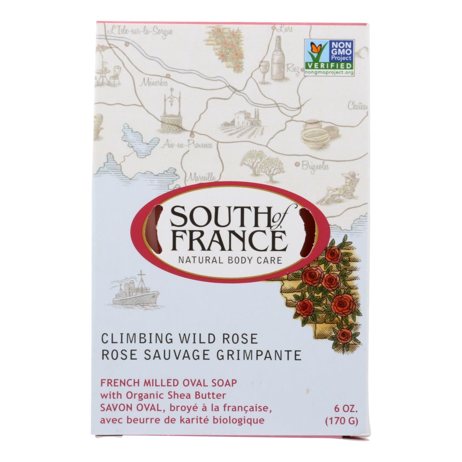 South Of France Bar Soap - Climbing Wild Rose - 6 Oz - 1 Each - GreatEagleInc