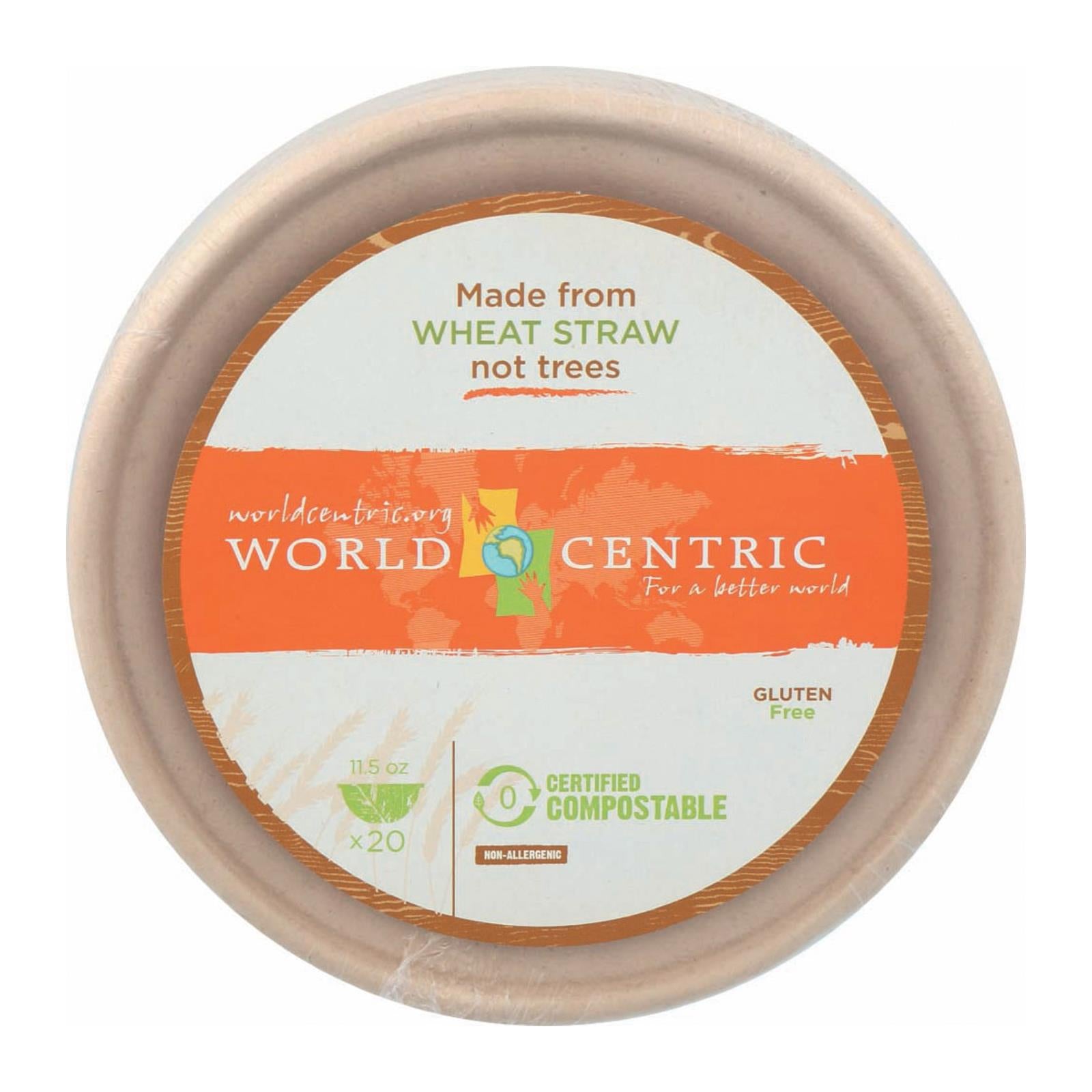 World Centric Wheat Straw Bowl - Case Of 12 - 20 Count - GreatEagleInc