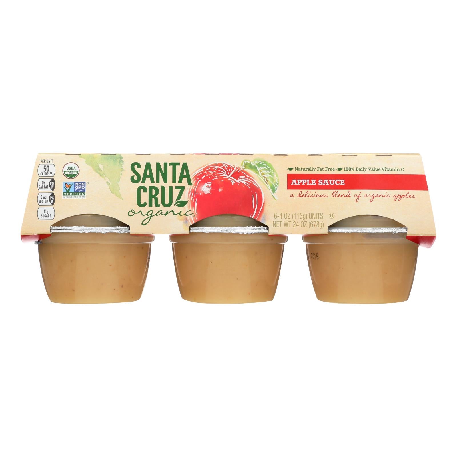 Santa Cruz Organic Apple Sauce - Case Of 12 - 4 Oz. - GreatEagleInc