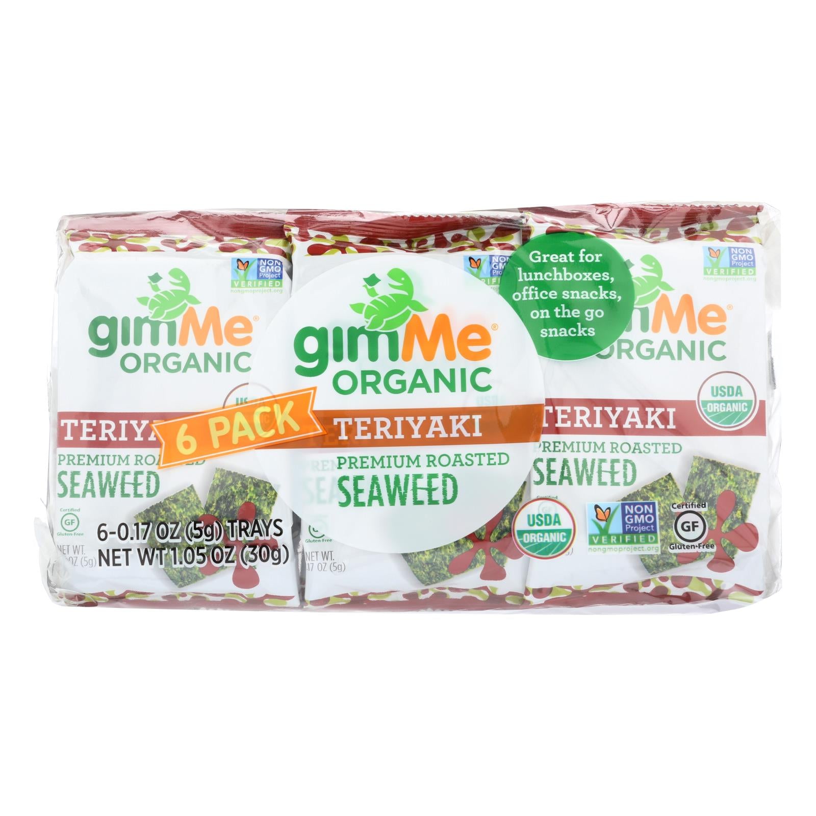 Gimme Seaweed Snacks Organic Seaweed Snack - Teriyaki - Case Of 8 - 6/.17 Oz - GreatEagleInc