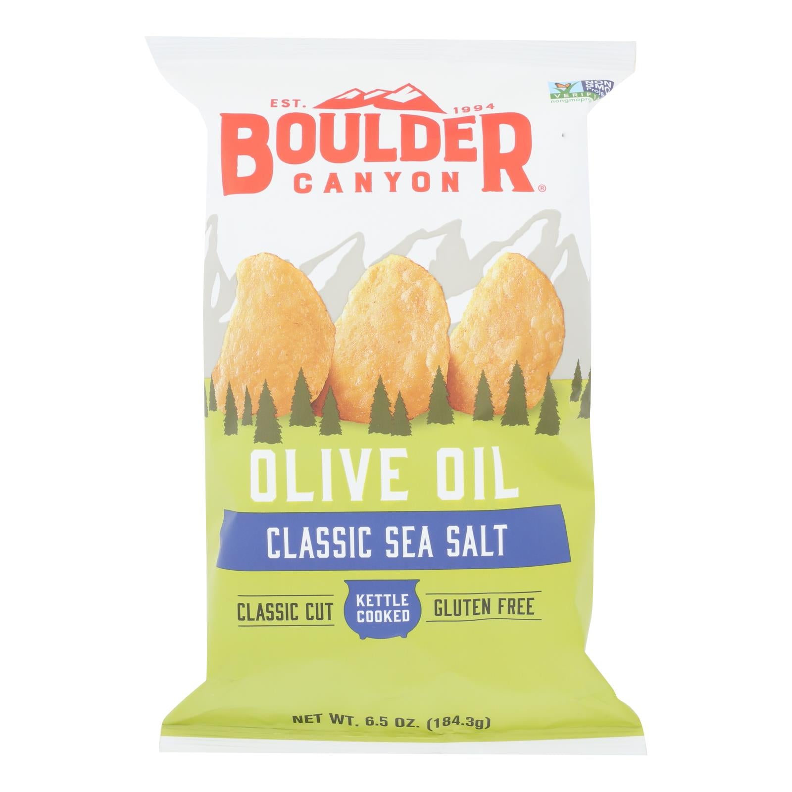 Boulder Canyon - Kettle Chips - Olive Oil - Case Of 12 - 6.5 Oz. - GreatEagleInc