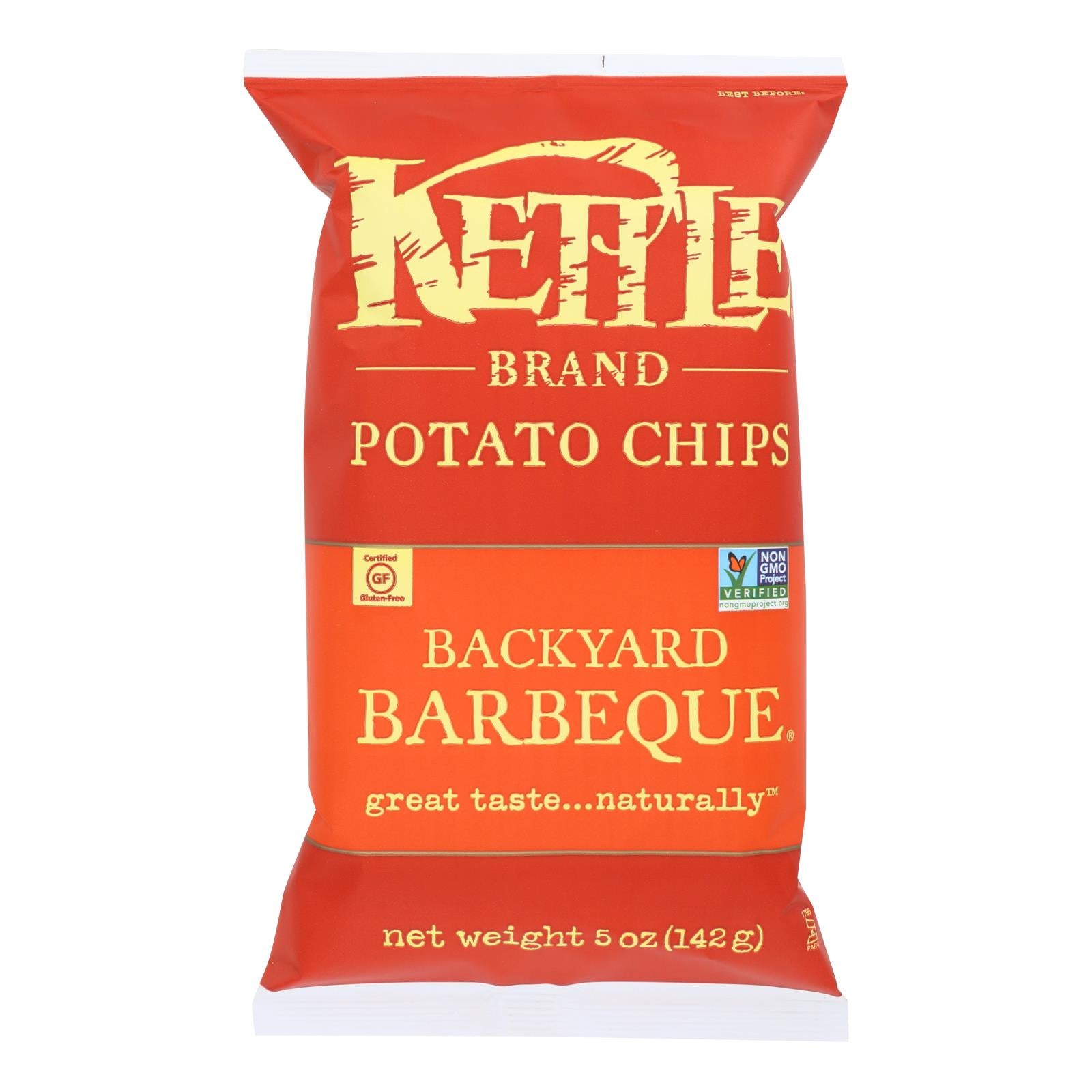 Kettle Brand Potato Chips - Backyard Barbeque - Case Of 15 - 5 Oz. - GreatEagleInc