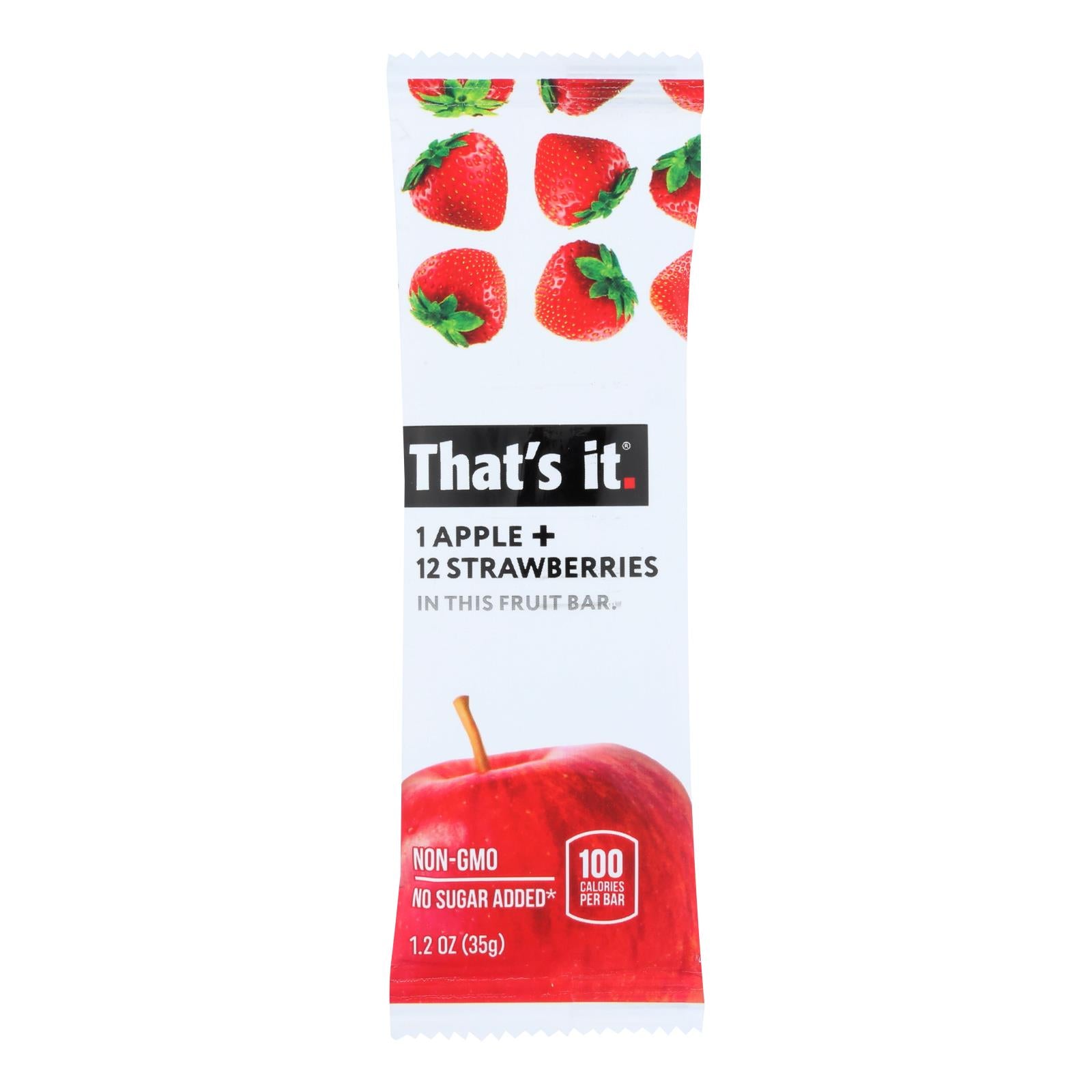 That's It Fruit Bar - Apple And Strawberry - Case Of 12 - 1.2 Oz - GreatEagleInc