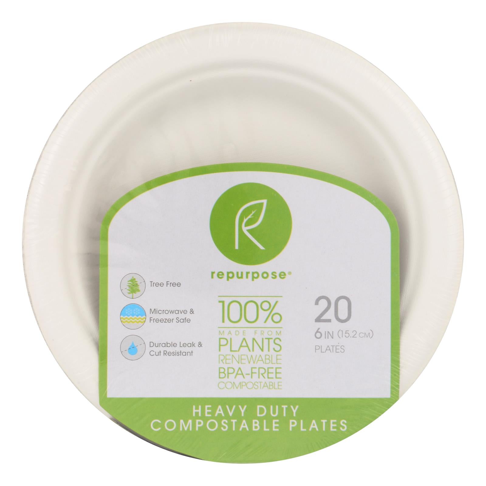 Repurpose Compostable Bagasse Plates - Case Of 24 - 20 Count - GreatEagleInc