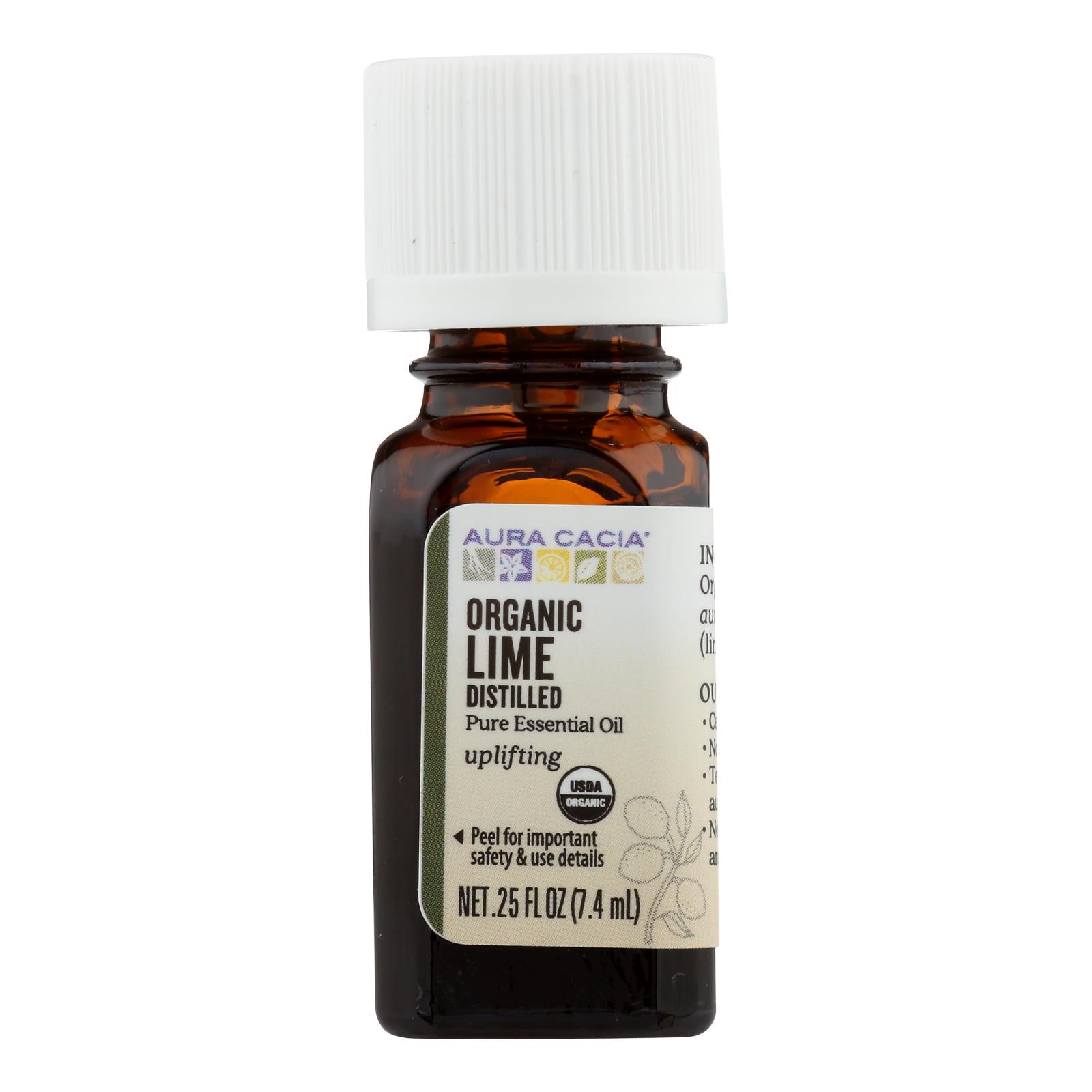 Aura Cacia - Organic Essential Oil - Lime - .25 Fl Oz - GreatEagleInc