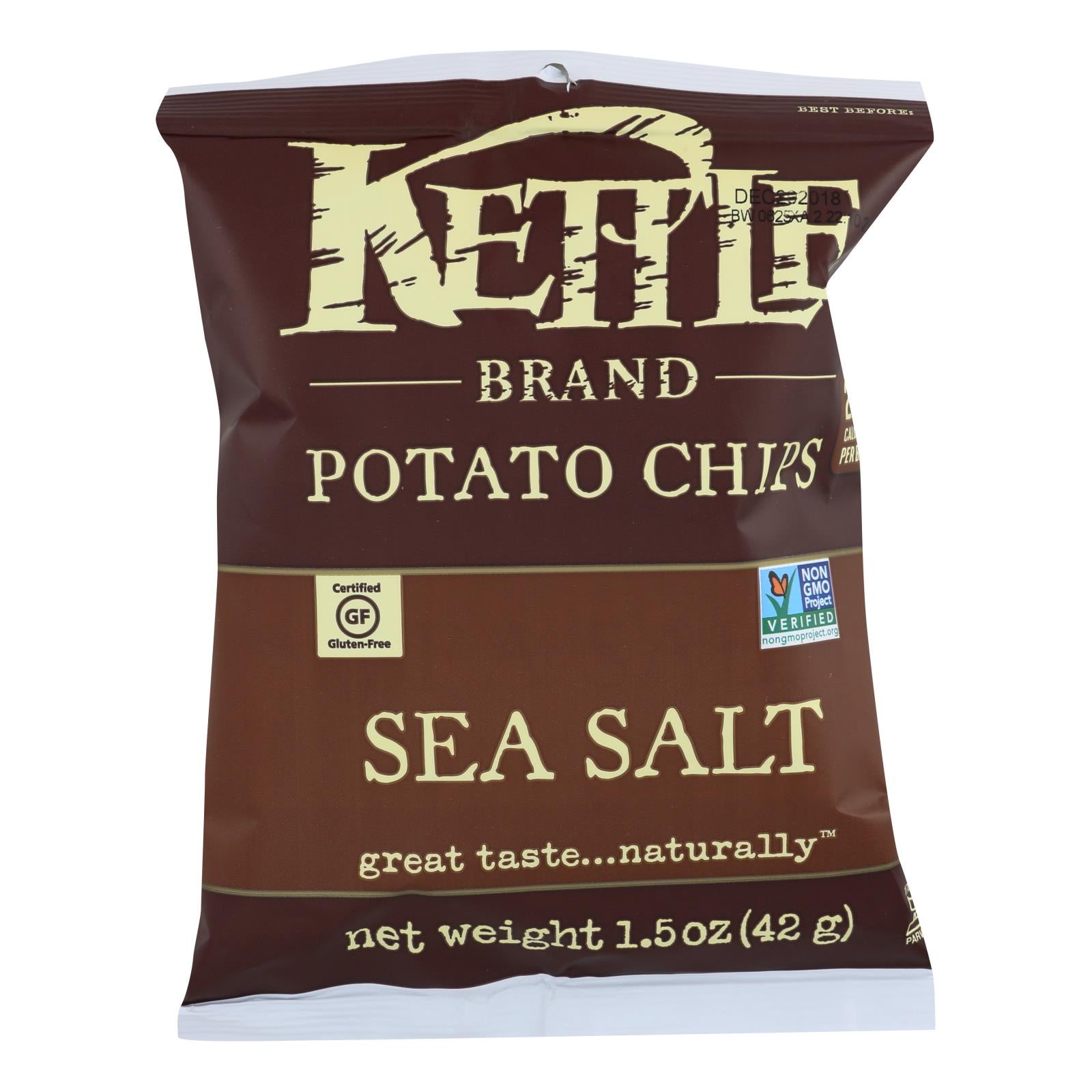 Kettle Brand Potato Chips - Sea Salt - 1.5 Oz - Case Of 24 - GreatEagleInc