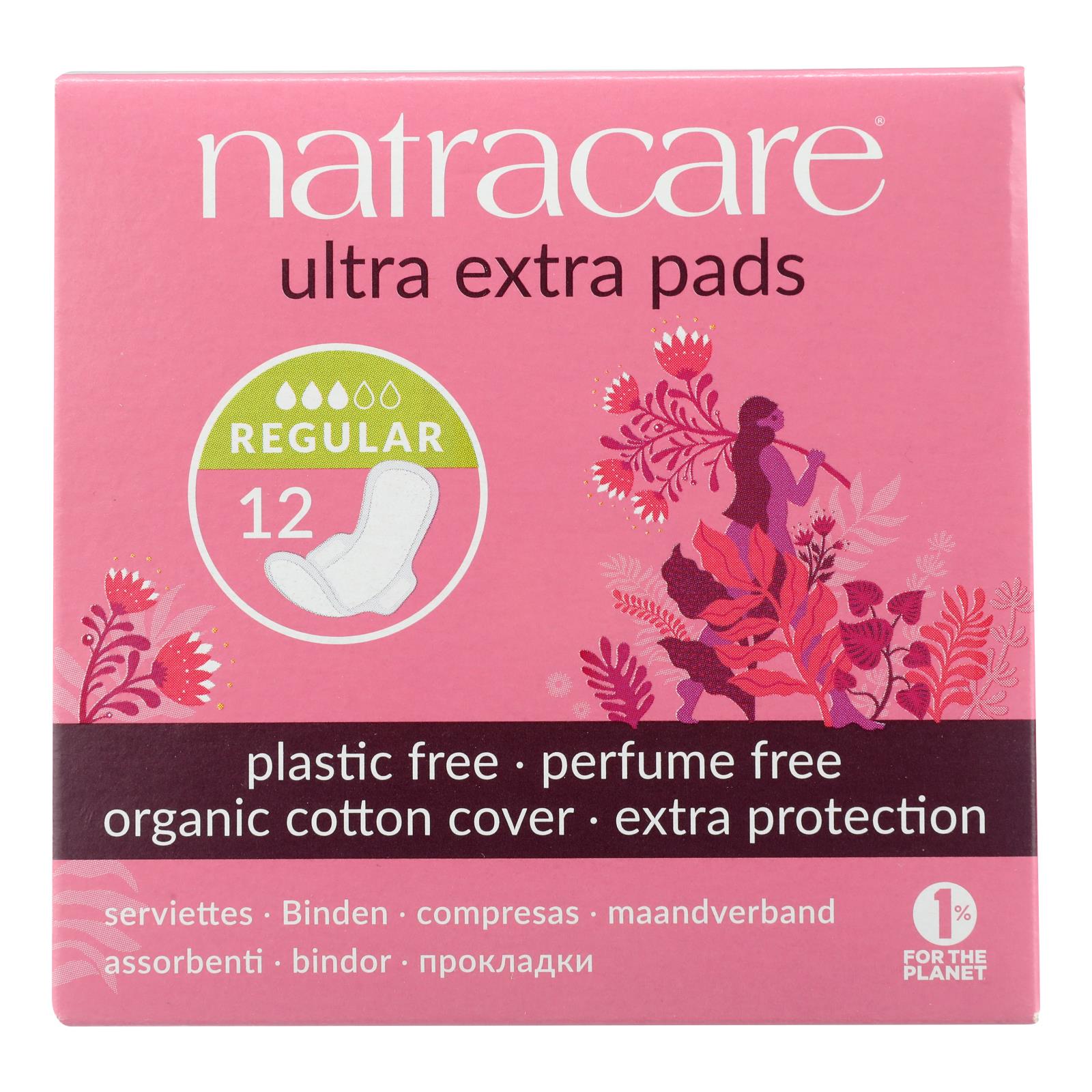 Natracare Ultra Extra Pads W/wings - Normal -  12 Count - Eco-Friendly Home & Grocery