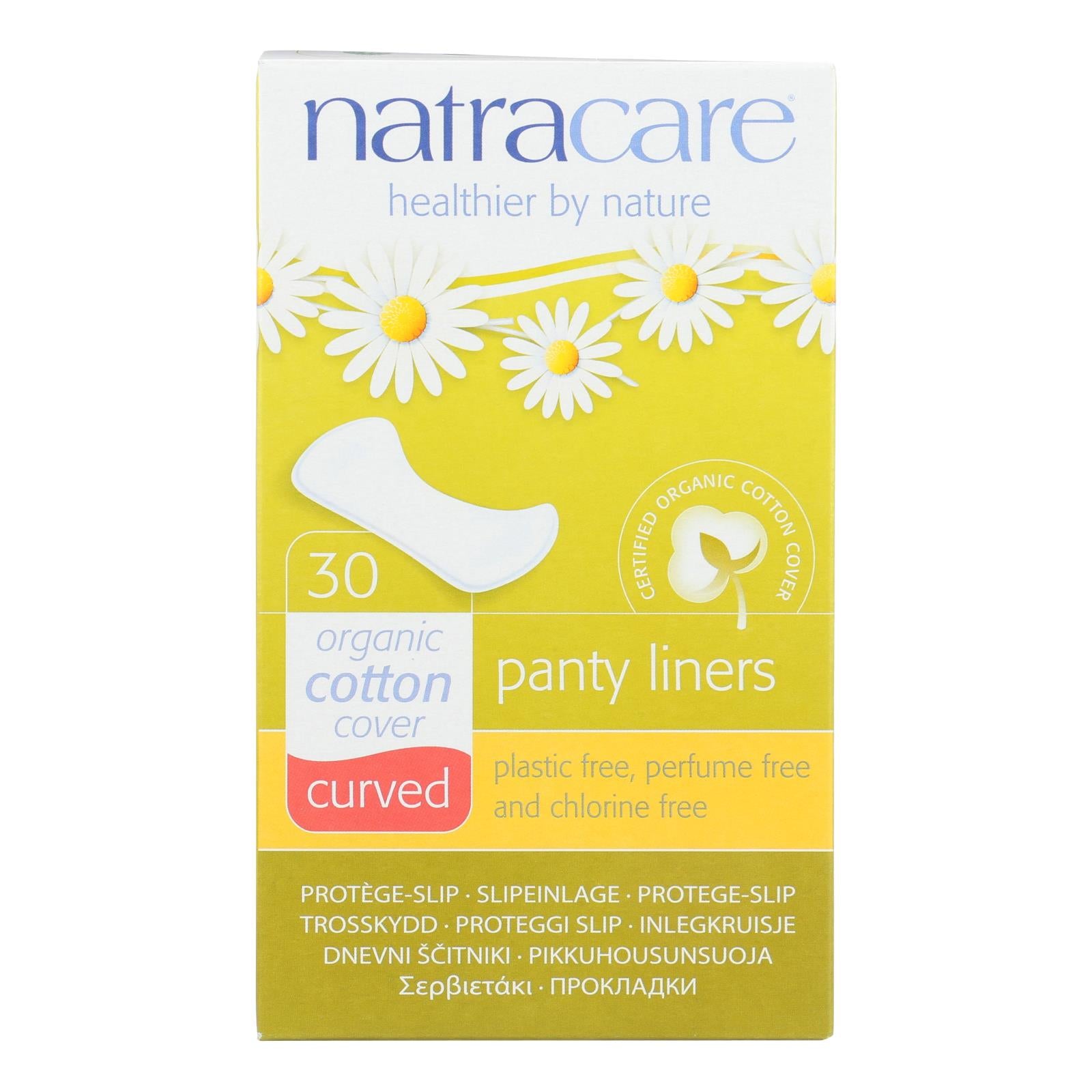 Natracare Natural Curved Panty Liners - 30 Pack - GreatEagleInc