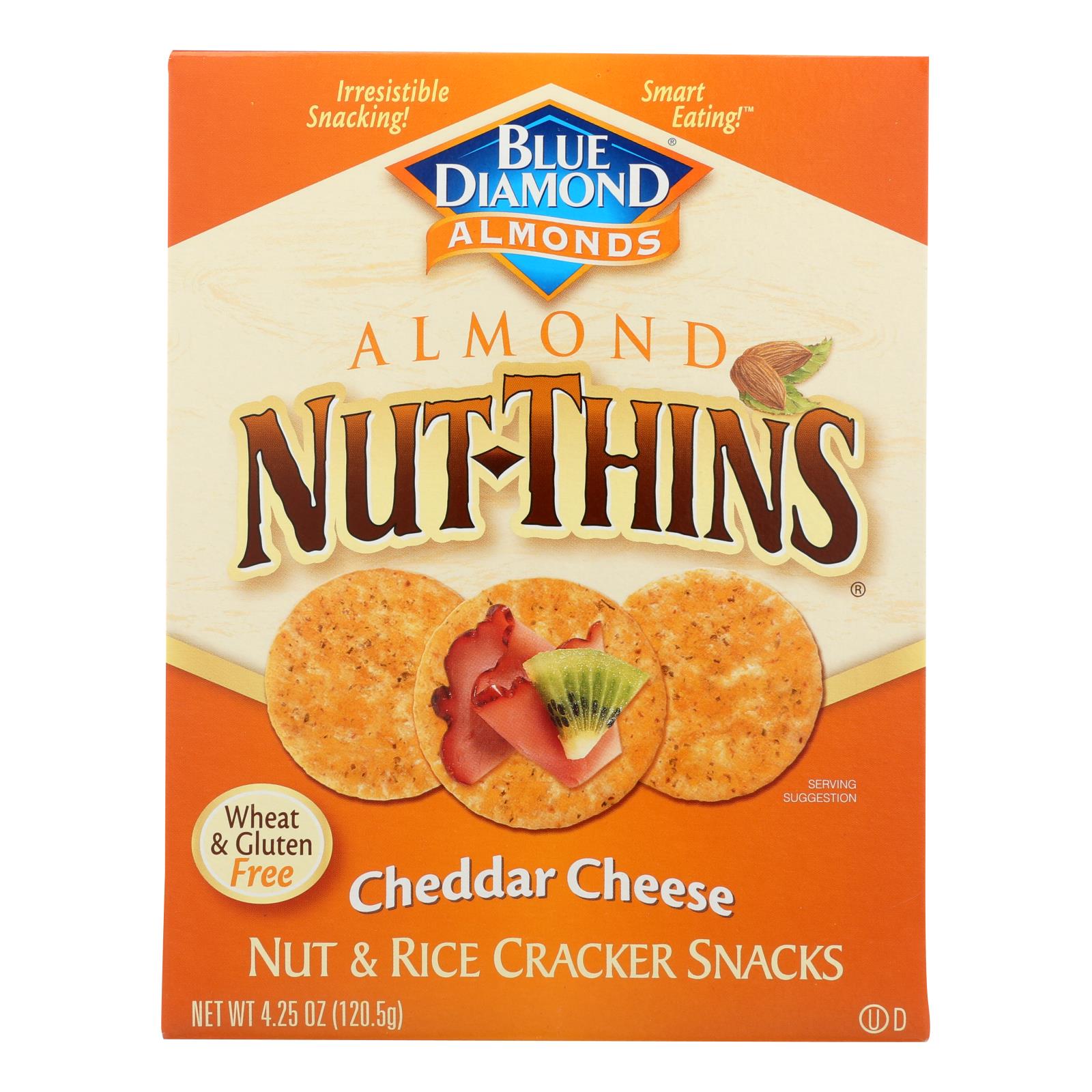 Blue Diamond - Nut Thins - Cheddar Cheese - Case Of 12 - 4.25 Oz. - GreatEagleInc