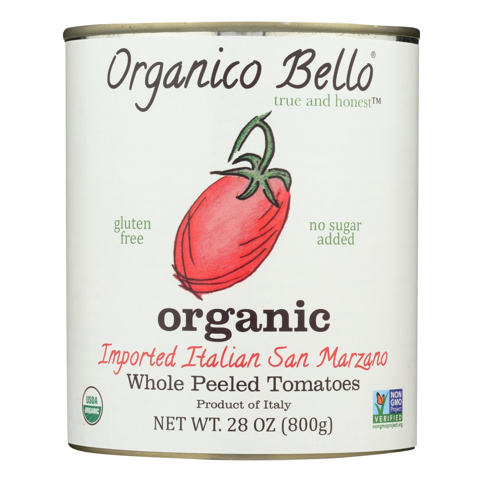 Organico Bello Tomatoes - Organic - Whole - Case Of 12 - 28 Oz - GreatEagleInc