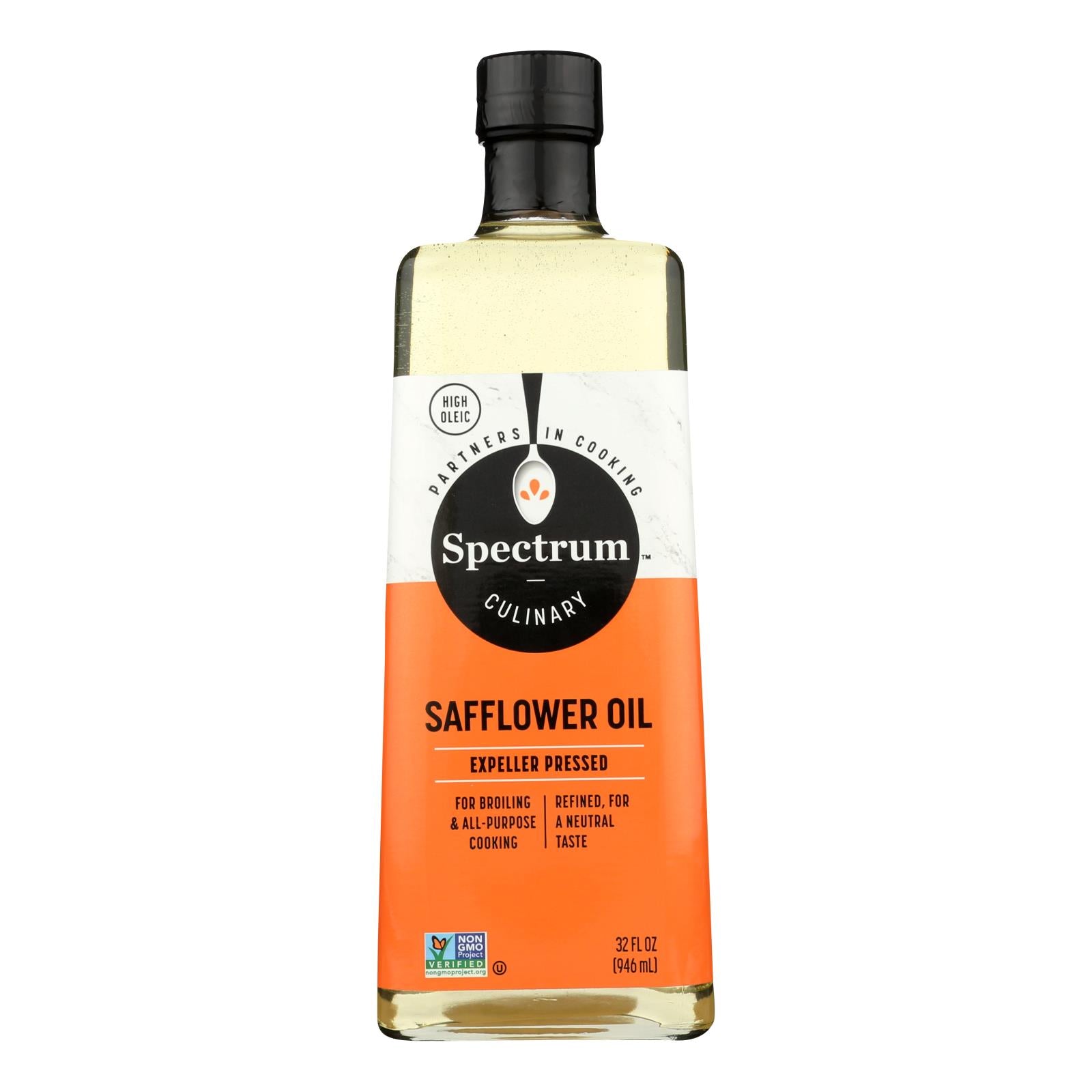 Spectrum Naturals High Heat Refined Safflower Oil - Case Of 12 - 32 Fl Oz. - GreatEagleInc