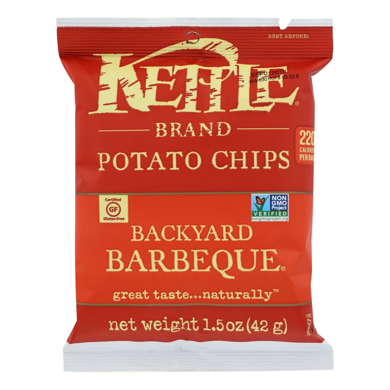 Kettle Brand Potato Chips - Backyard Barbeque - 1.5 Oz - Case Of 24 - GreatEagleInc