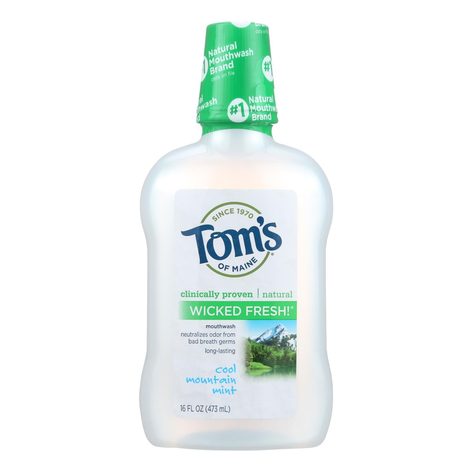 Tom's Of Maine Cool Mountain Mint Mouthwash - 16 Oz - GreatEagleInc
