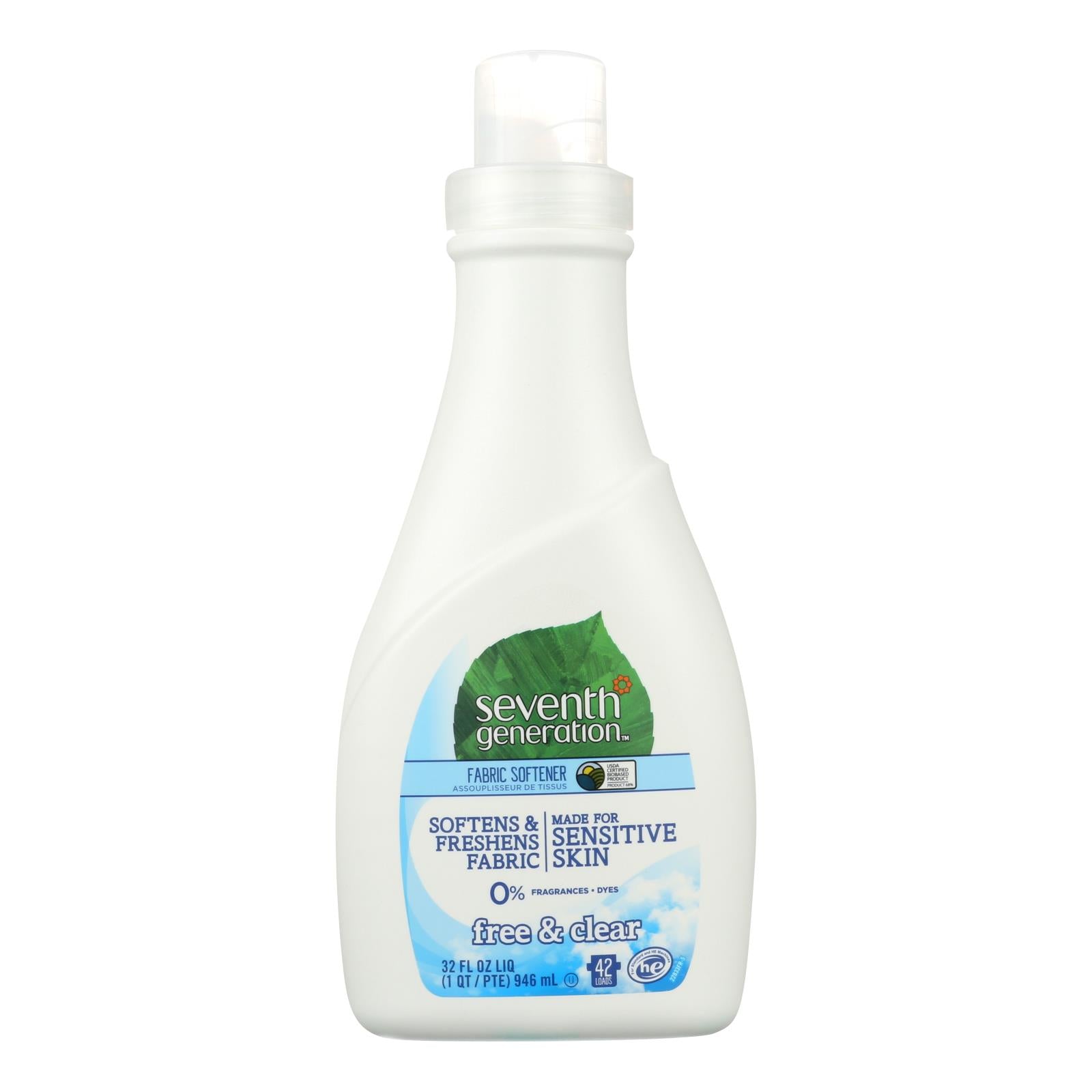 Seventh Generation Natural Liquid Fabric Softener - Free And Clear - Case Of 6 - 32 Fl Oz. - GreatEagleInc